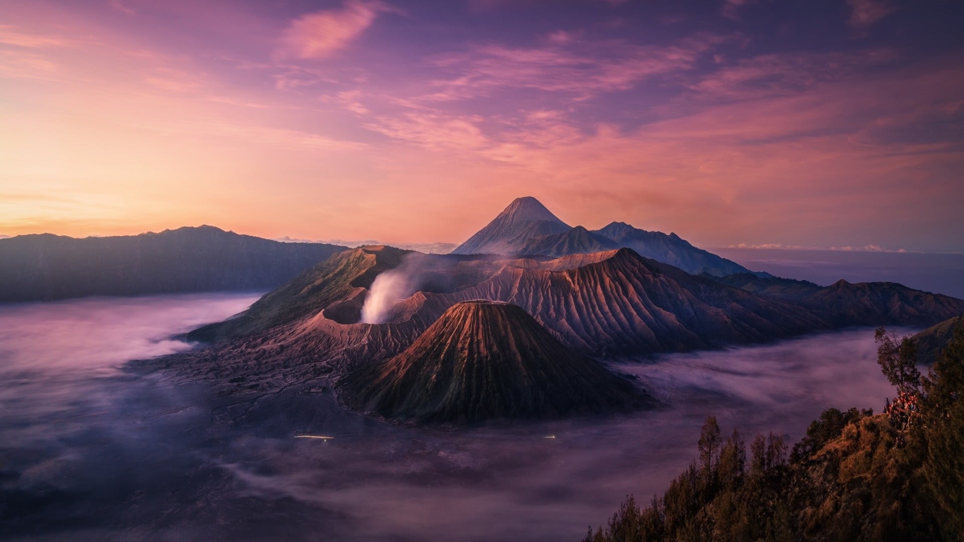cloud - sky, non-urban scene, smog, active volcano, no people, geology, volcanos, tranquility, tranquil scene, national park, indonesia, 1080P, cloud, HD Wallpaper