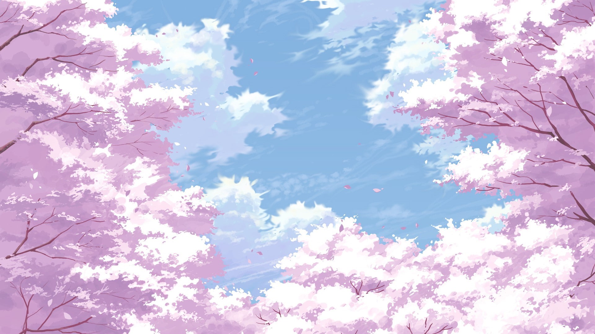 1080P, blossom, pink, cherry, flowers, cherry blossom, painting, HD Wallpaper