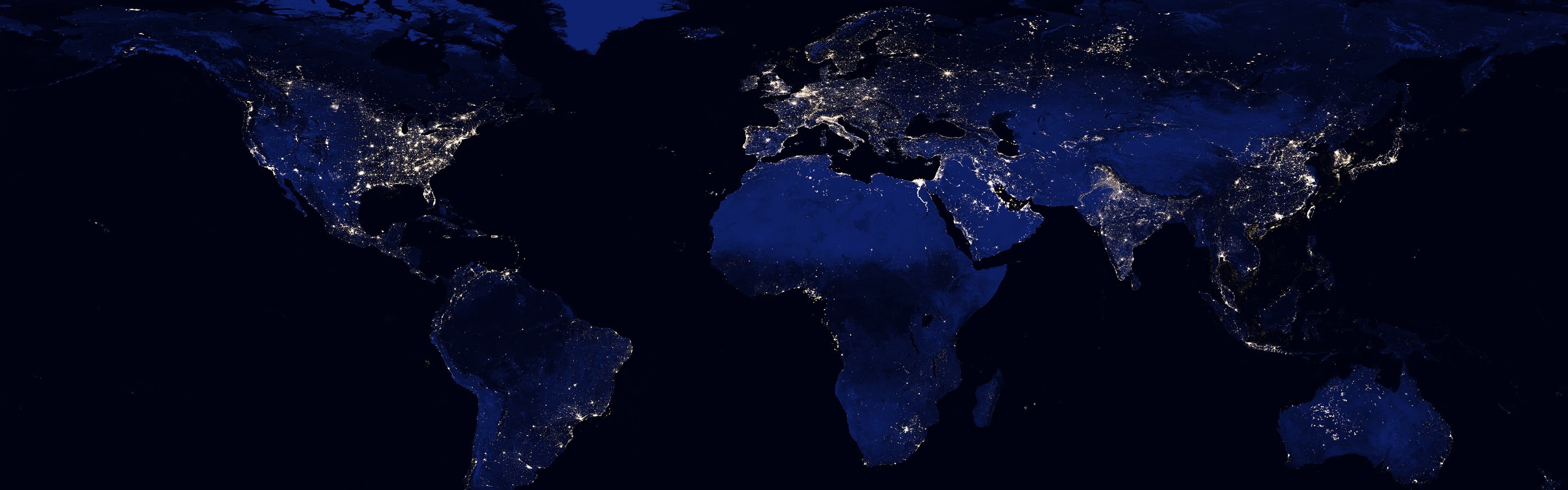 close-up, underwater diving, globe - man made object, environment, lights, continents, water, world, satellite view, 4K, sea, no people, black background, HD Wallpaper