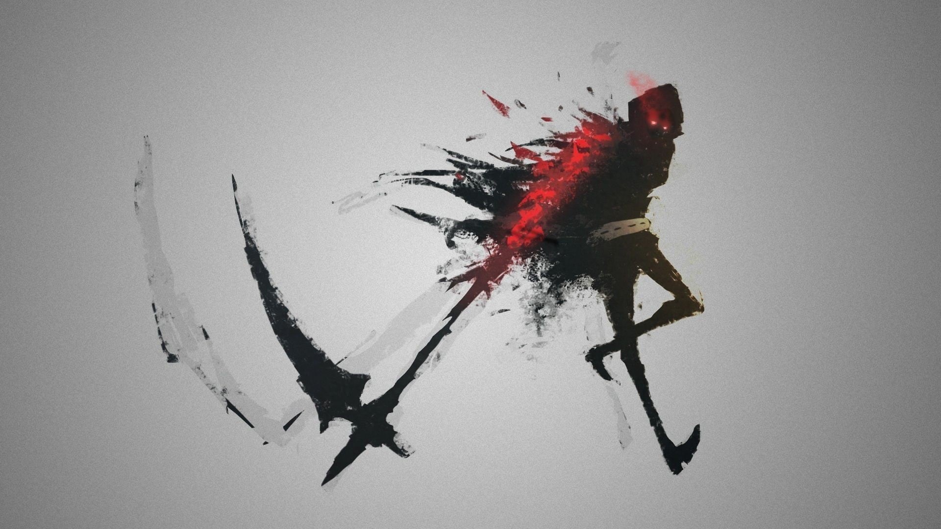 reflection, white background, full length, people, halloween, concept art, 1080P, simple background, paint, day, red, indoors, high angle view, HD Wallpaper