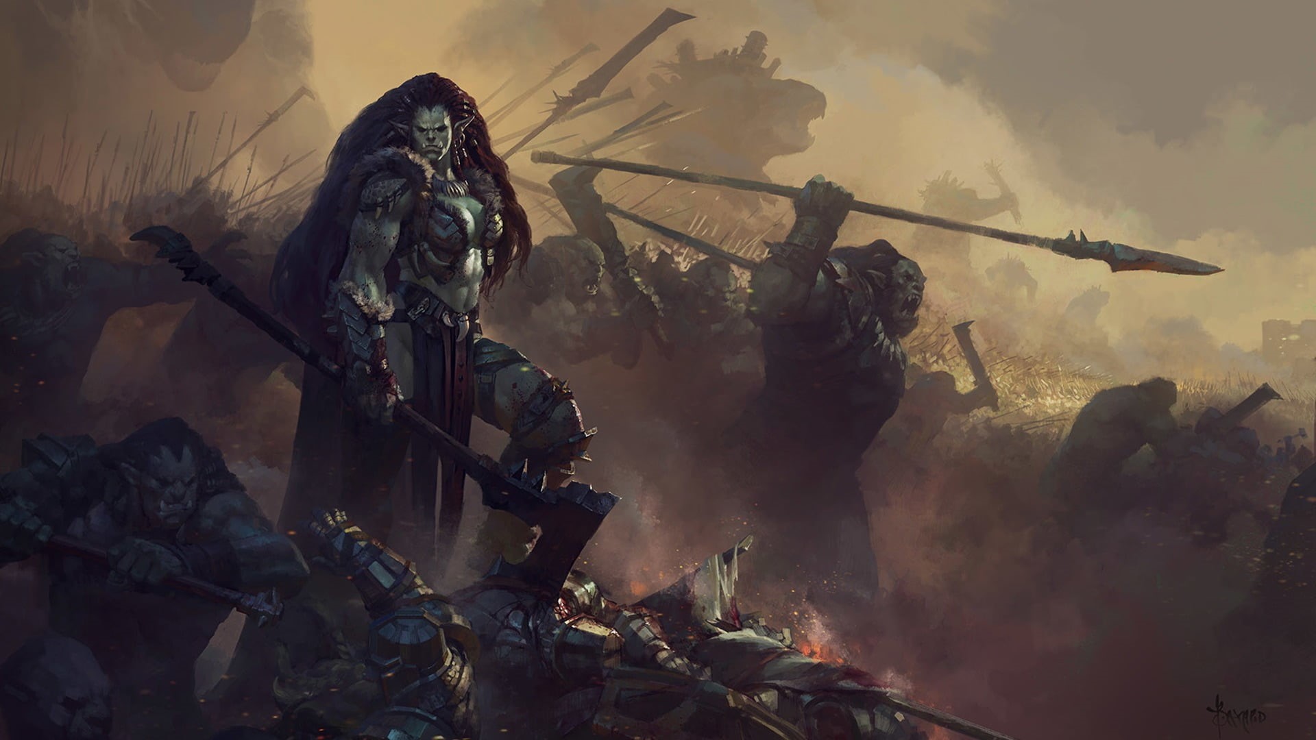 warrior, gun, digital art, digital, aggression, helmet, fantasy art, people, army helmet, togetherness, conflict, video, weapon, military, game, HD Wallpaper