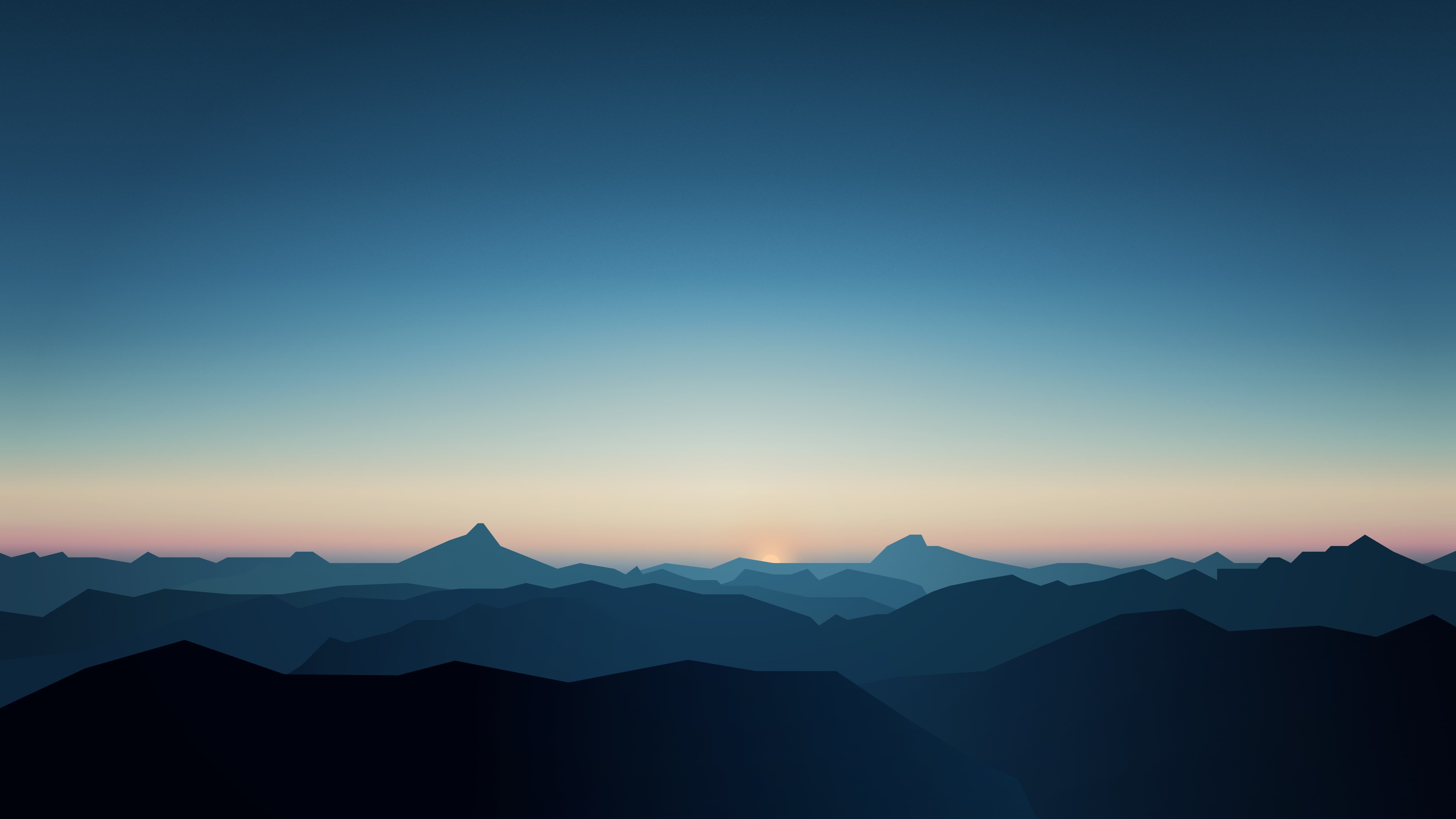 aerial, time, 5K, Sunrise, 5K, CGI, day, Dark, Mountains, Minimal, photography, HD Wallpaper
