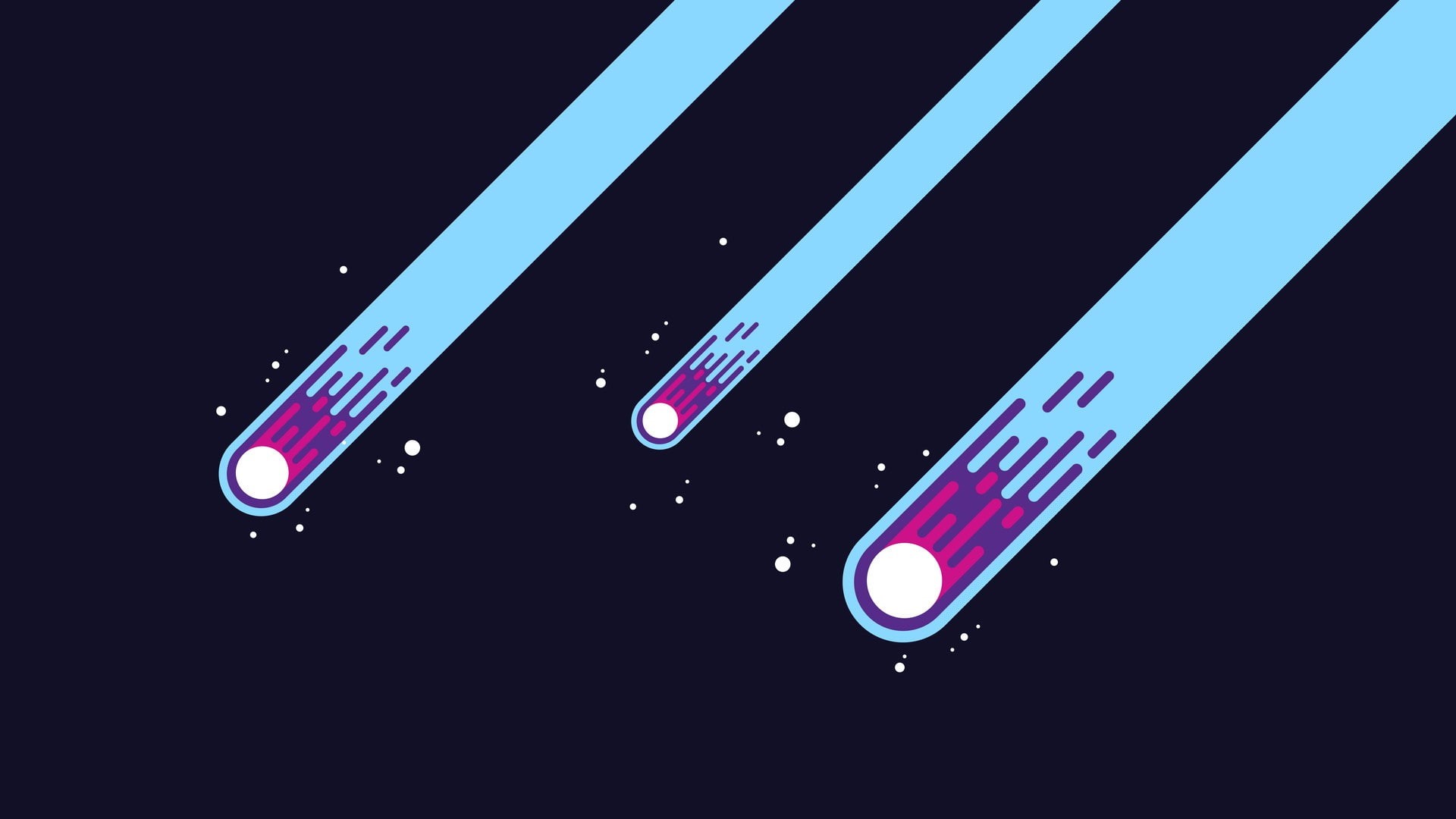 graphic design, Flatdesign, vector, meteors, 1080P, HD Wallpaper