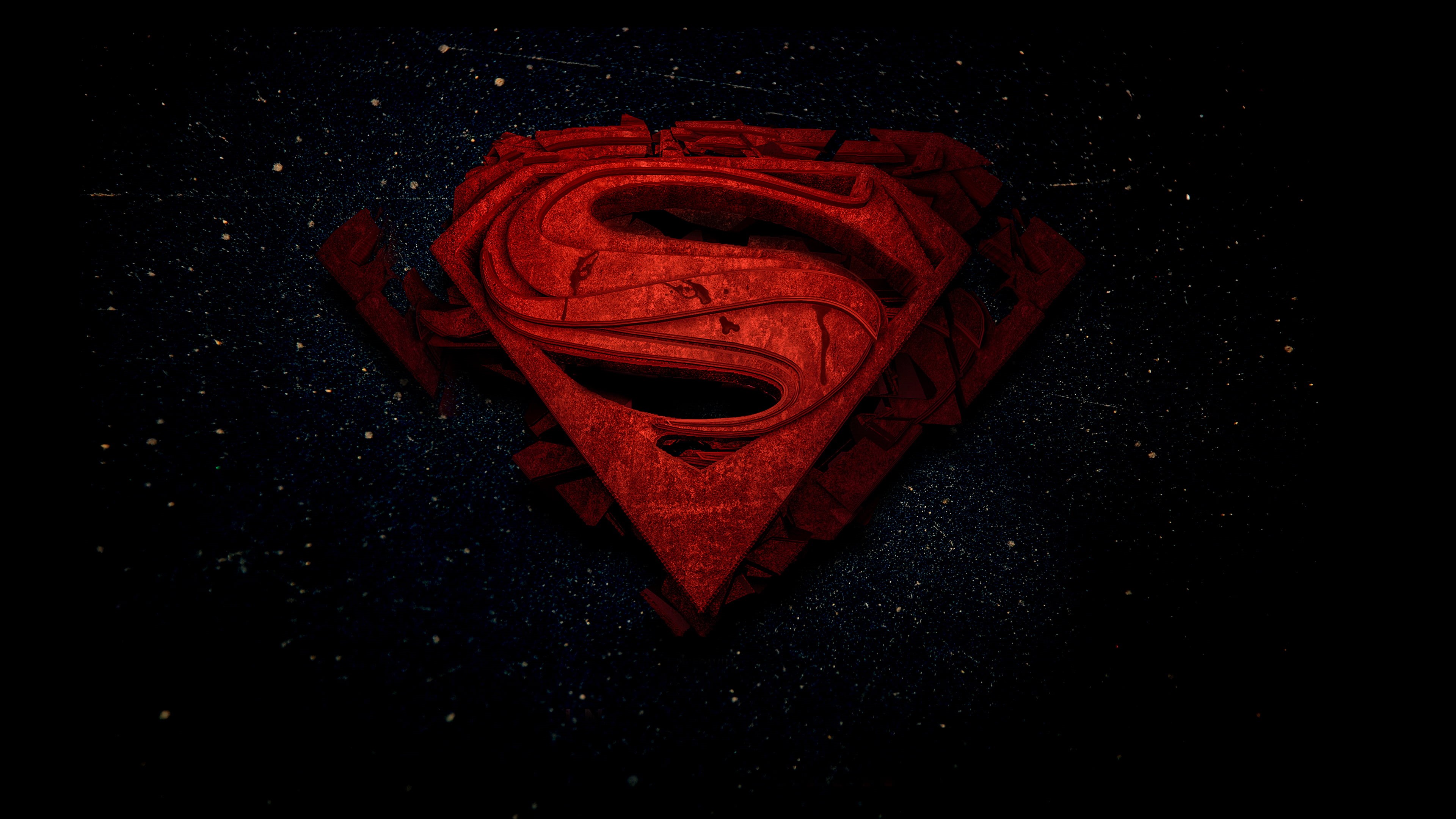 logotype, DC Universe, Clark Kent, black background, fictional, digital art, artwork, illustration, dark background, Superman, digital, dark, 3D, fictional character, HD Wallpaper