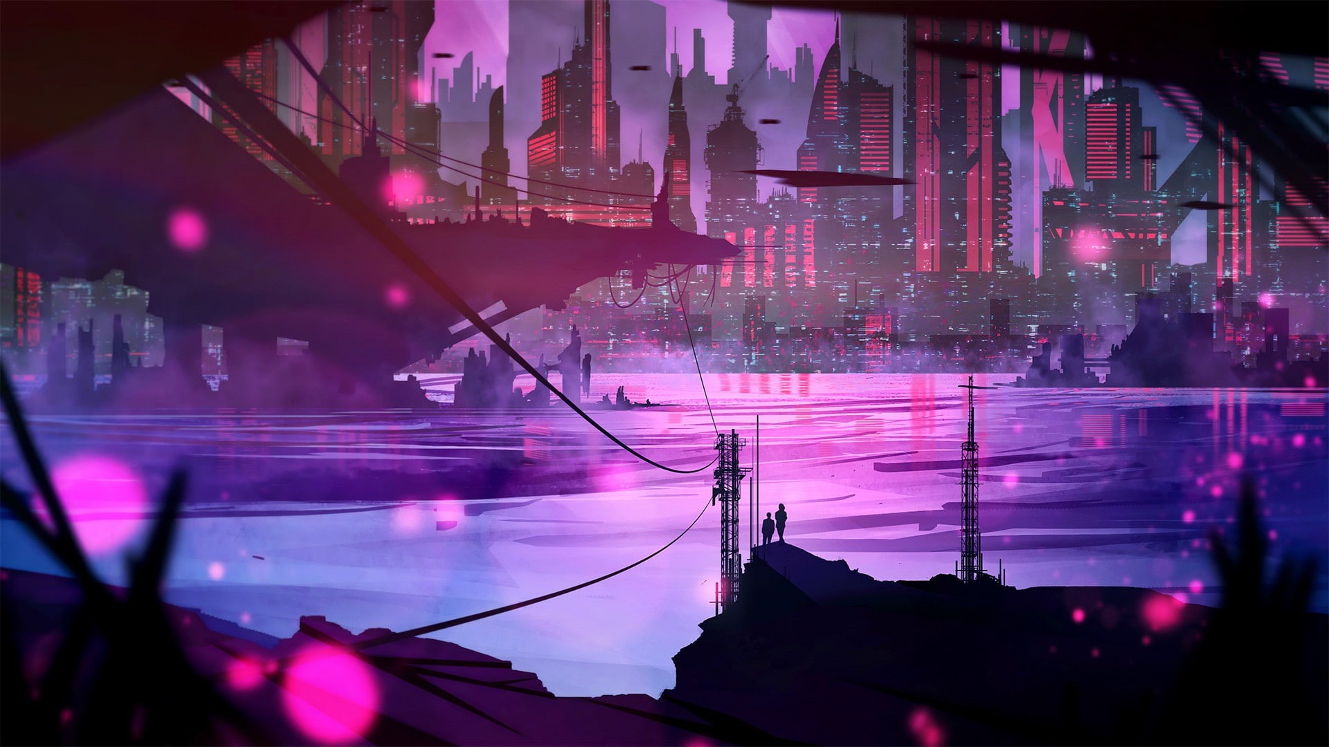 artwork, DeviantArt, Kvacm, illustration, 1080P, cityscape, futuristic, HD Wallpaper