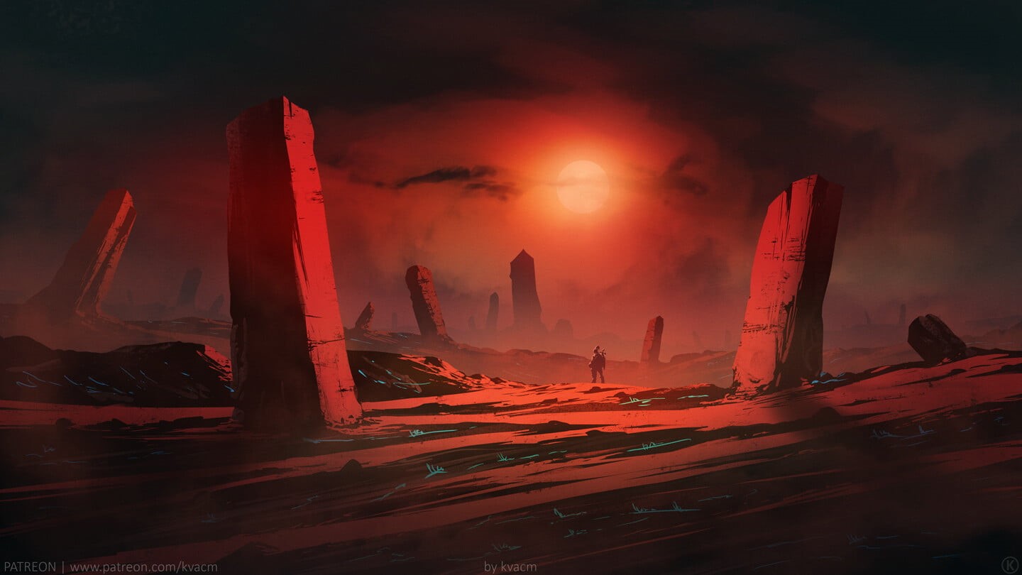 digital, Kvacm, ArtStation, bright, dark, 720P, artwork, sky, HD Wallpaper