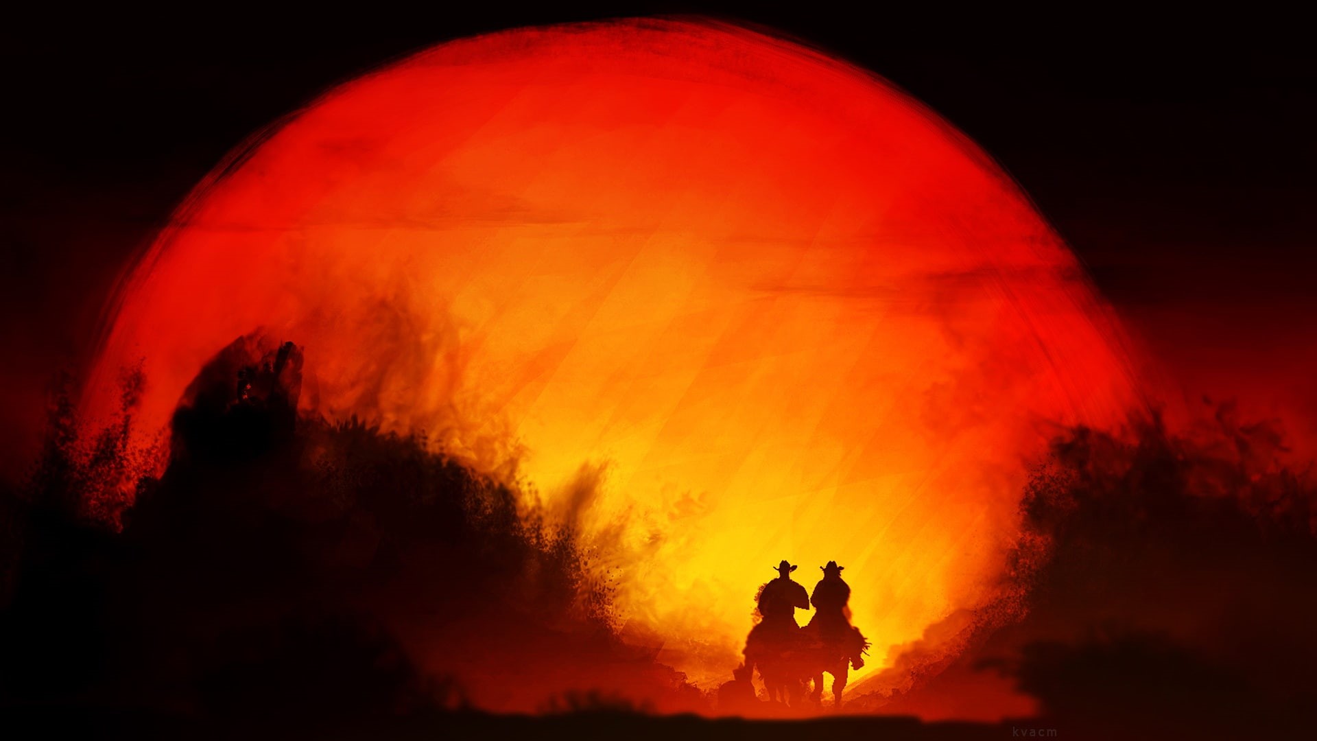 Pryda, by kvacm, riders, sunset, 1080P, HD Wallpaper
