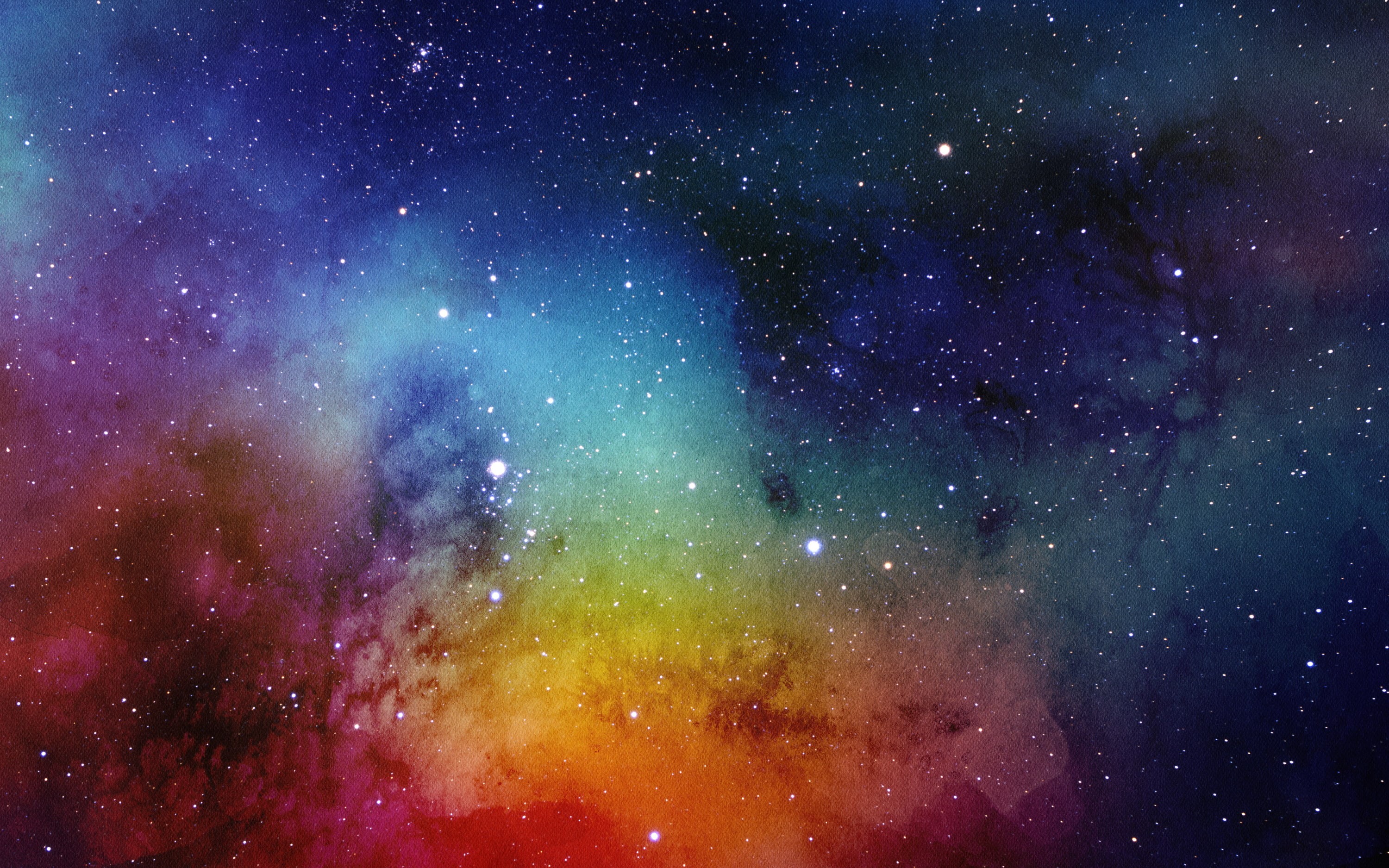 glowing, multi colored, night, nature, sky, Painting, milky way, cloud - sky, astronomy, globular star cluster, 2K, outdoors, space and astronomy, Watercolor, HD Wallpaper