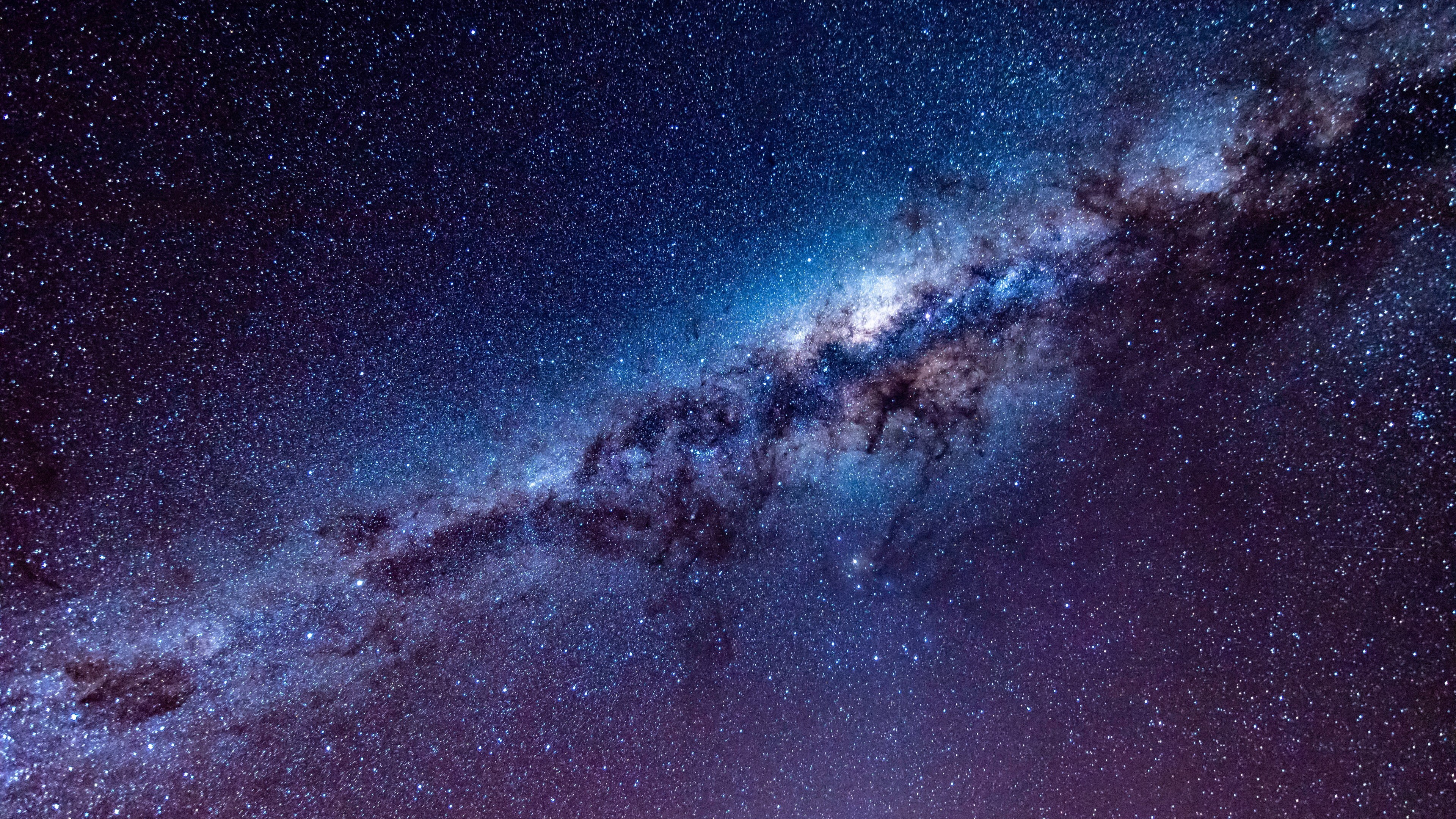 starry sky, 4K, stars, universe, milky way, galaxy, sky, HD Wallpaper