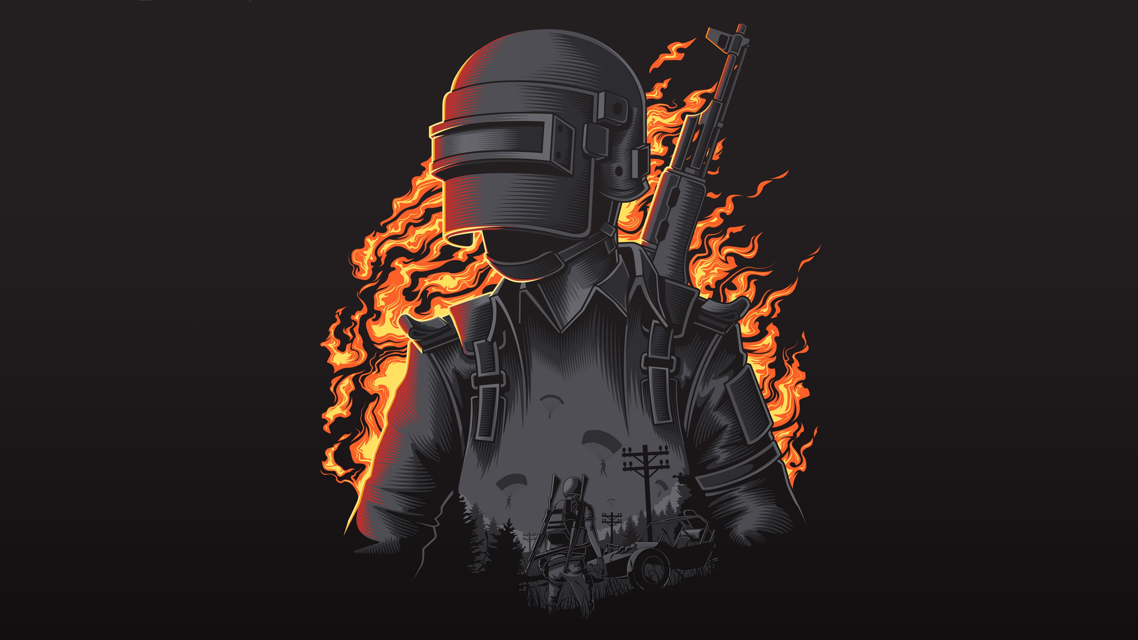 4K, 2018 games, pubg, hd, 4k, playerunknowns battlegrounds, behance, games, illustration, HD Wallpaper
