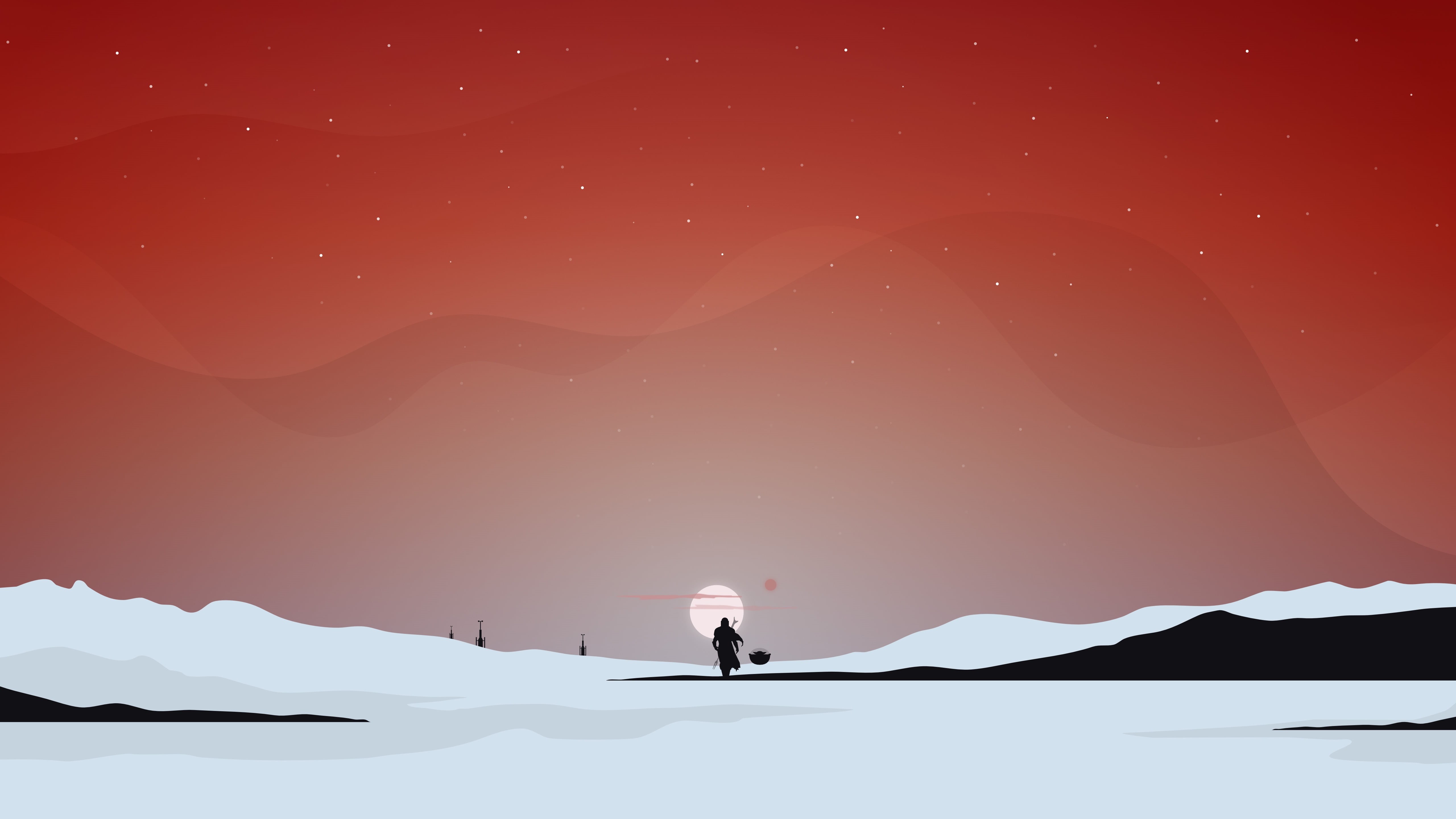TV Show, The Mandalorian, Star Wars, Minimalist, 5K, Baby Yoda, The Mandalorian (Character), HD Wallpaper