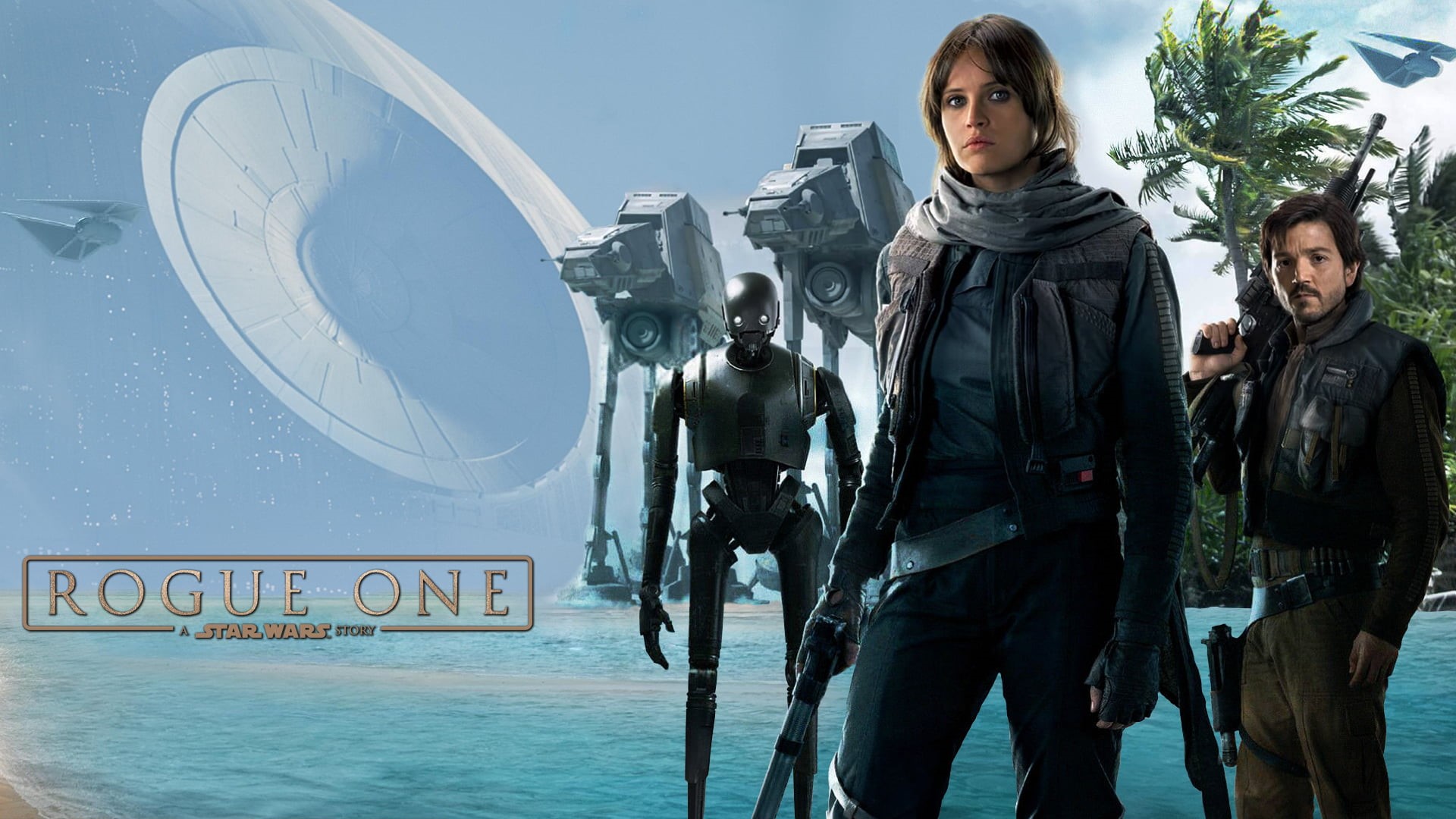 star, outdoors, Felicity Jones, young adult, front view, people, rogue, adult, Rebel Alliance, three quarter length, portrait, one, Jyn Erso, sky, poster, HD Wallpaper