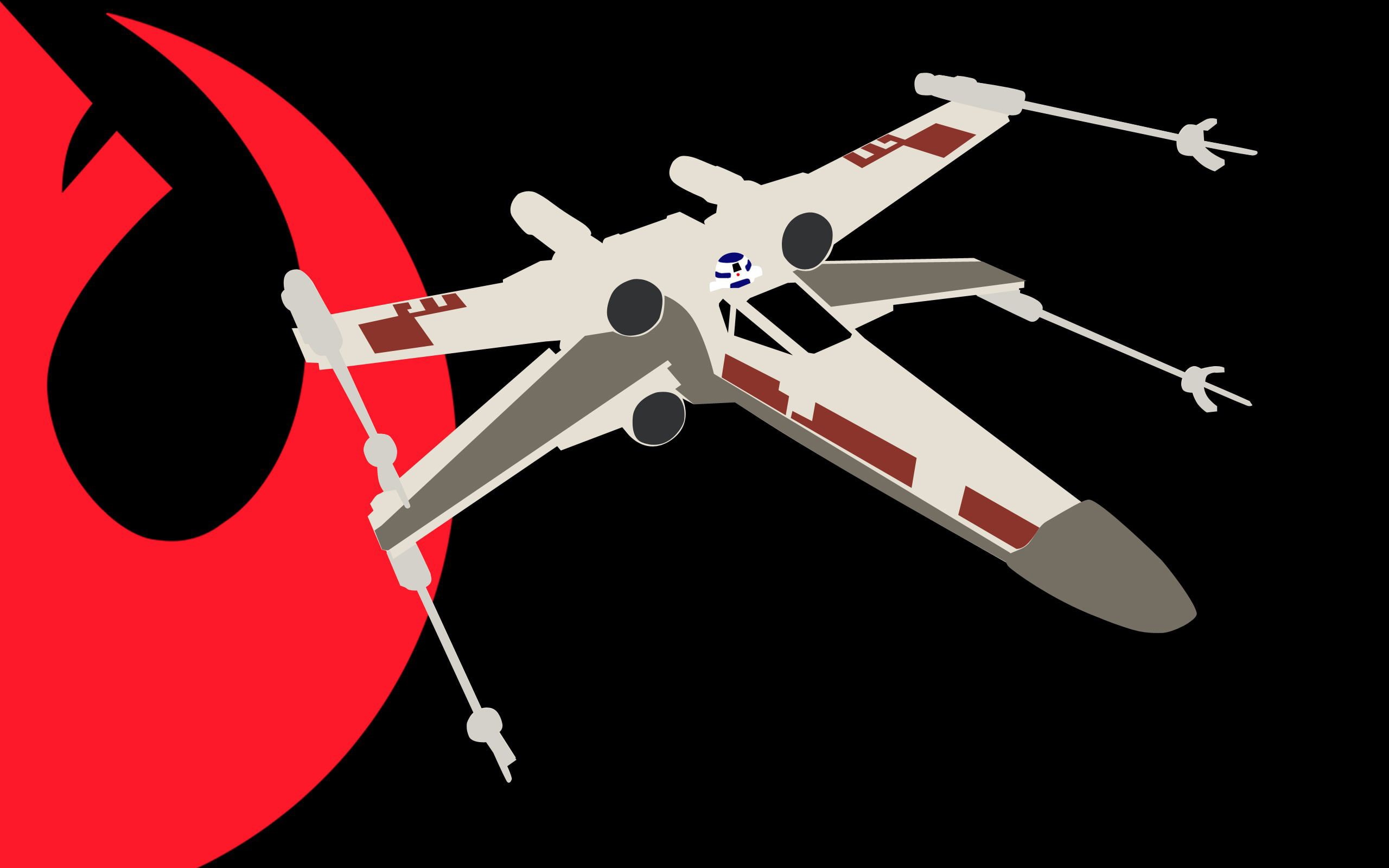 minimalism, communication, Star Wars, black color, 2K, warning sign, single object, X-wing, no people, studio shot, high angle view, red, close-up, black background, HD Wallpaper