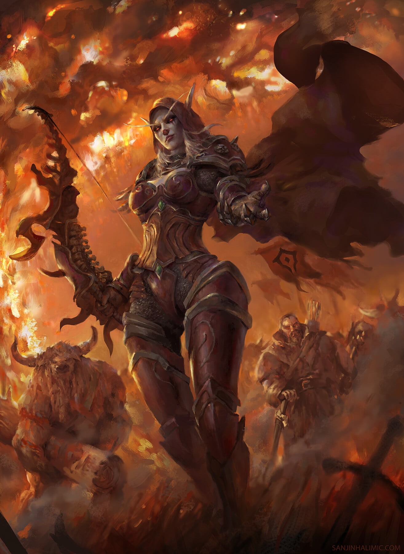 fantasy art, fan art, PC gaming, video game girls, fantasy girl, 720P, Teldrassil, video game art, World of Warcraft, Phone HD Wallpaper