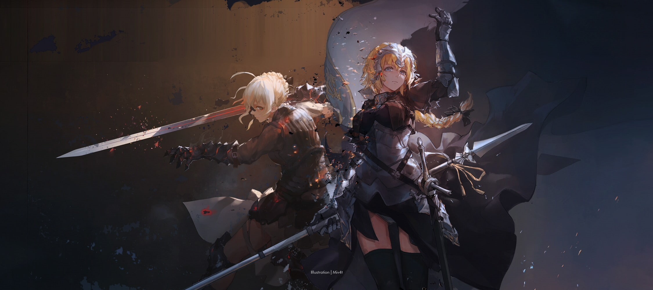 long hair, Saber Alter, stockings, Fate/Grand Order, 1080P, anime girls, sword, anime, blonde, Fate/Stay Night, Saber, armor, Ruler (Fate/Grand Order), HD Wallpaper