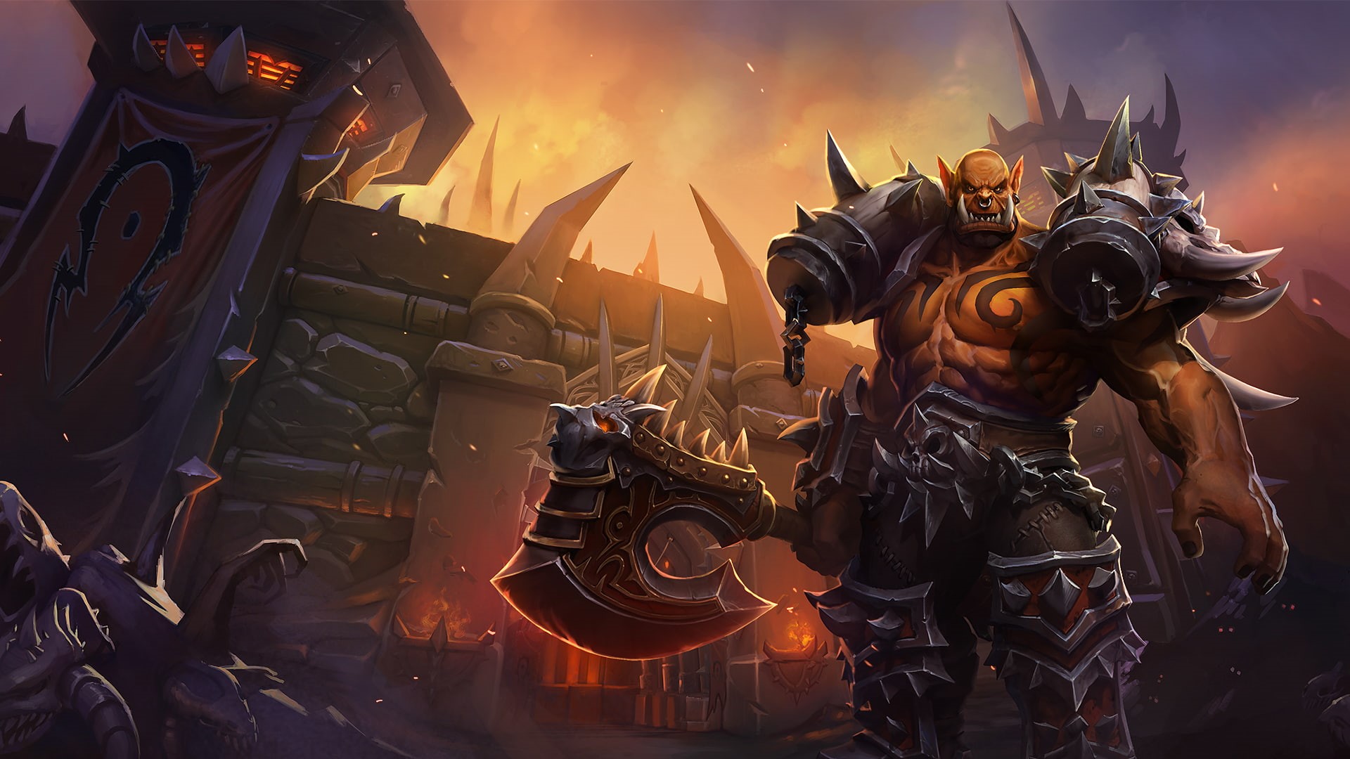 1080P, World of Warcraft, horde, artwork, Warcraft, Orc, digital art, heroes of the storm, Garrosh Helscream, video games, HD Wallpaper