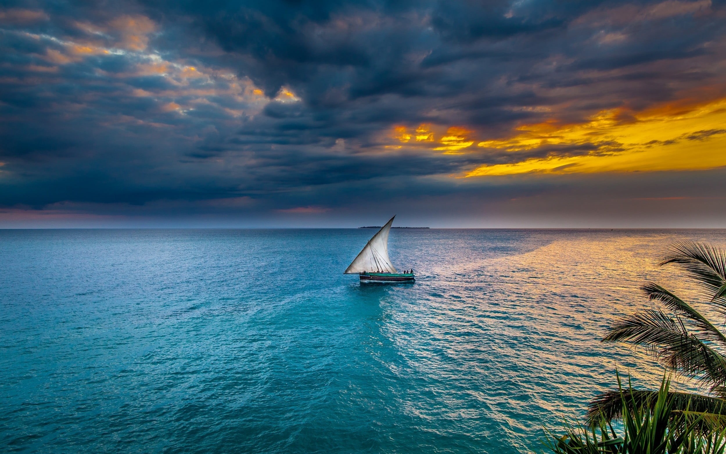 idyllic, sea, outdoors, Africa, body, sailboat, sky, cloud - sky, clouds, sailing, nature, water, luxury, mode of transportation, nautical vessel, sailing ship, HD Wallpaper