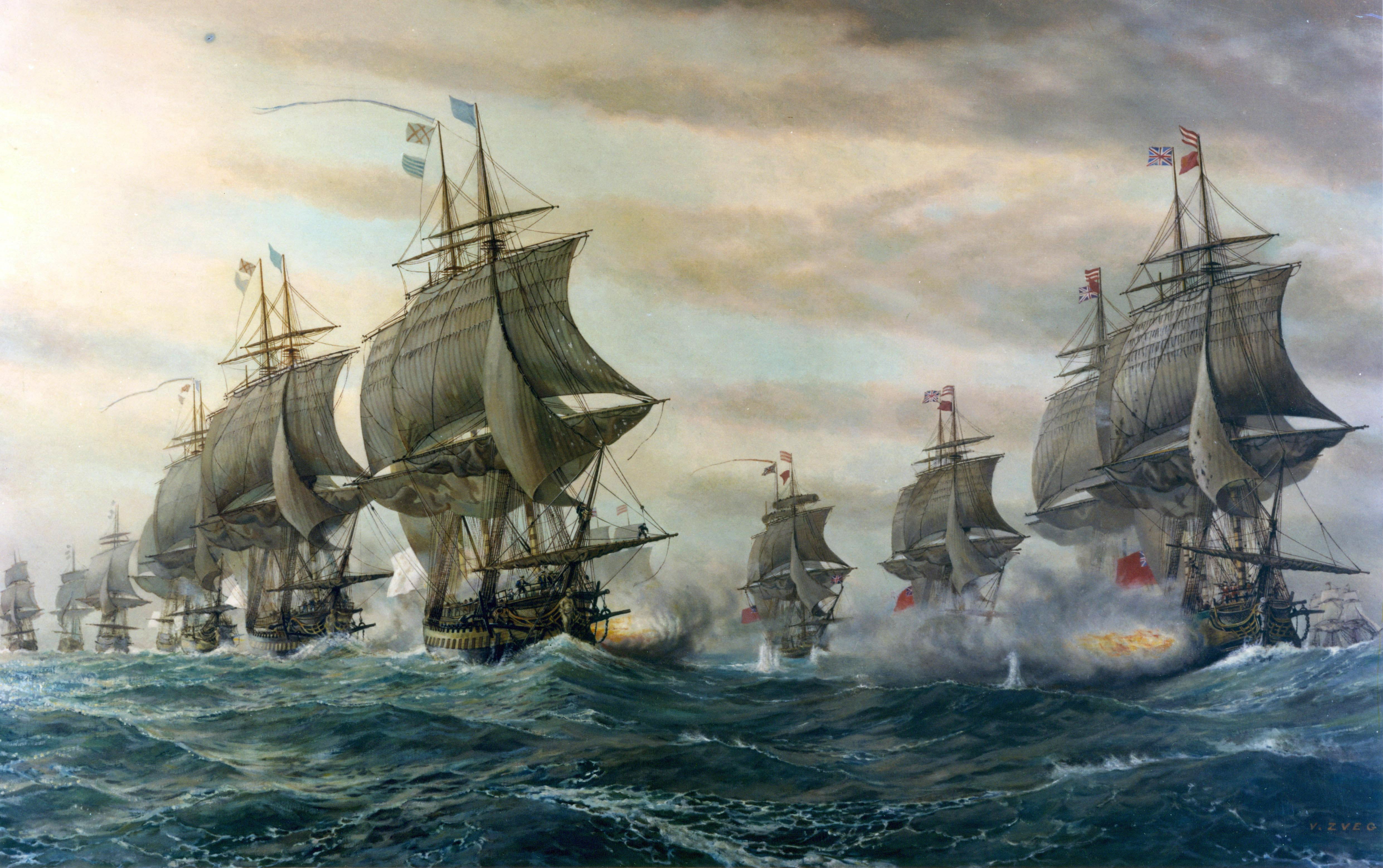naval warfare, wave, american, bay, no people, chesapeake, beauty in nature, navy, French, galleon, sailing Ship, day, sailboat, water, cloud - sky, 4K, HD Wallpaper