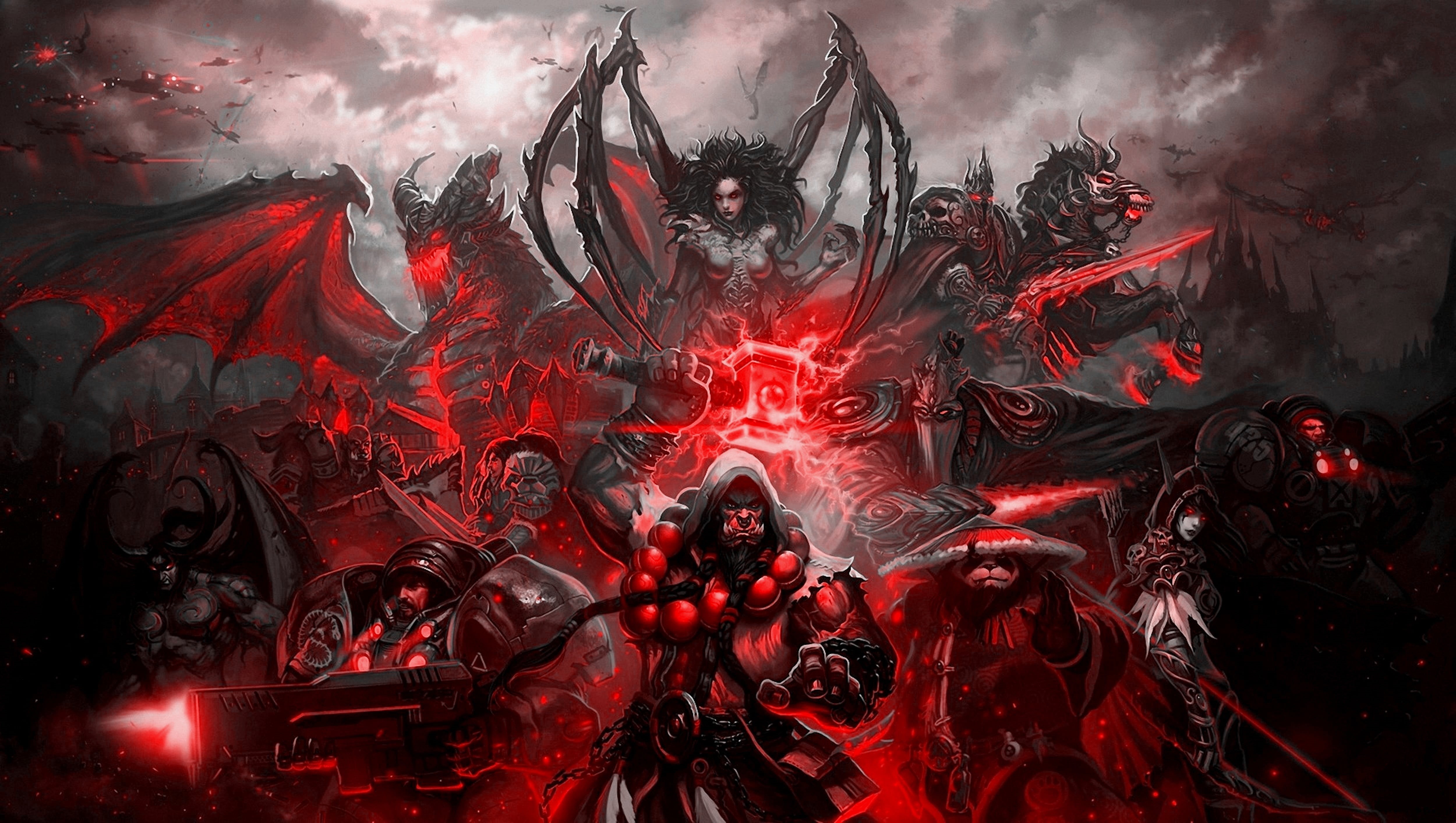 black Color, digital, Starcraft II, no people, heroes of the storm, night, space, illustration, blizzard, backgrounds, heroes, danger, World of Warcraft, HD Wallpaper