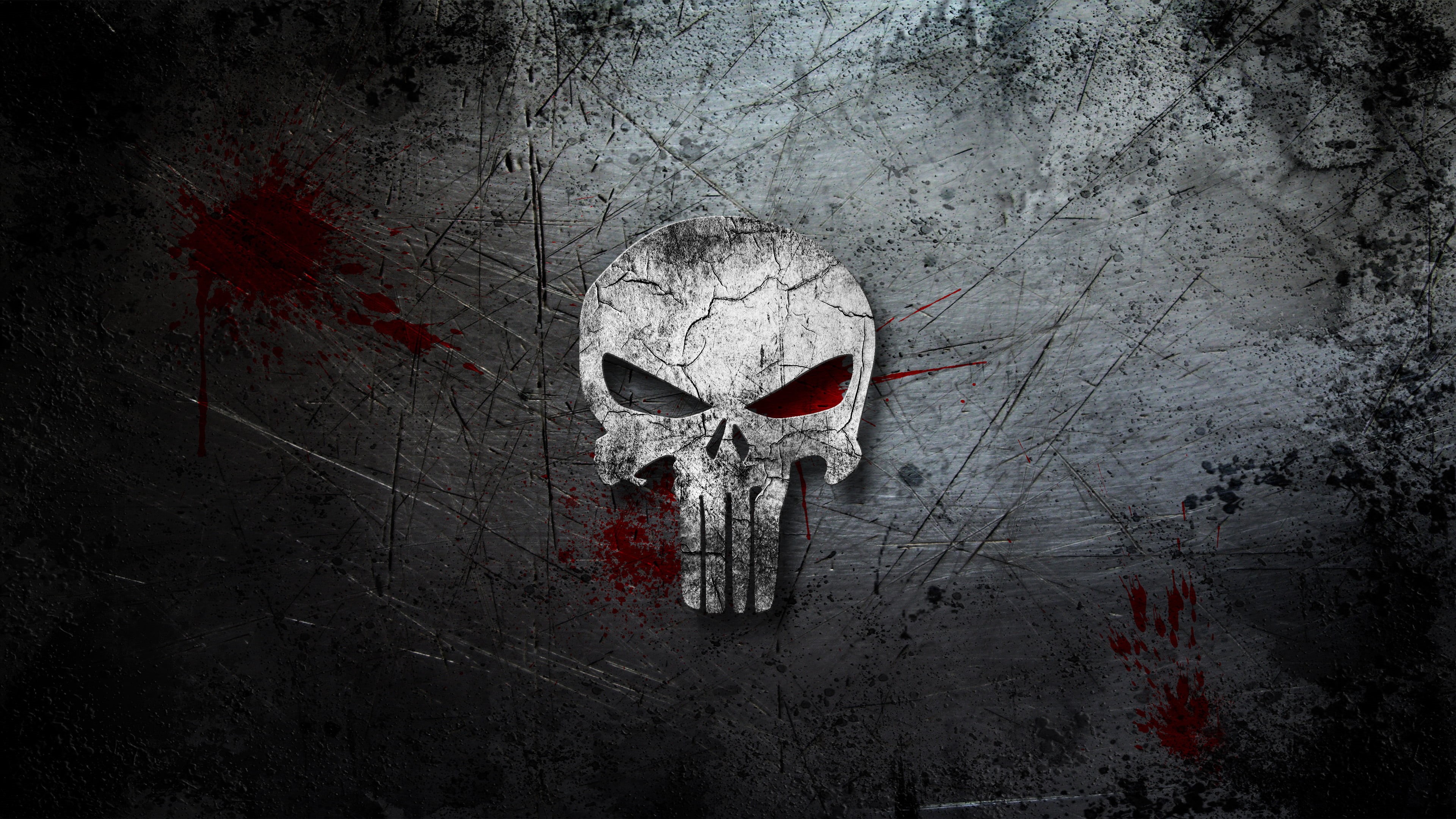 animal body part, red, human body part, weathered, damaged, celebration, The Punisher, concepts, old, horror, bone, punisher, dead, background, halloween, HD Wallpaper