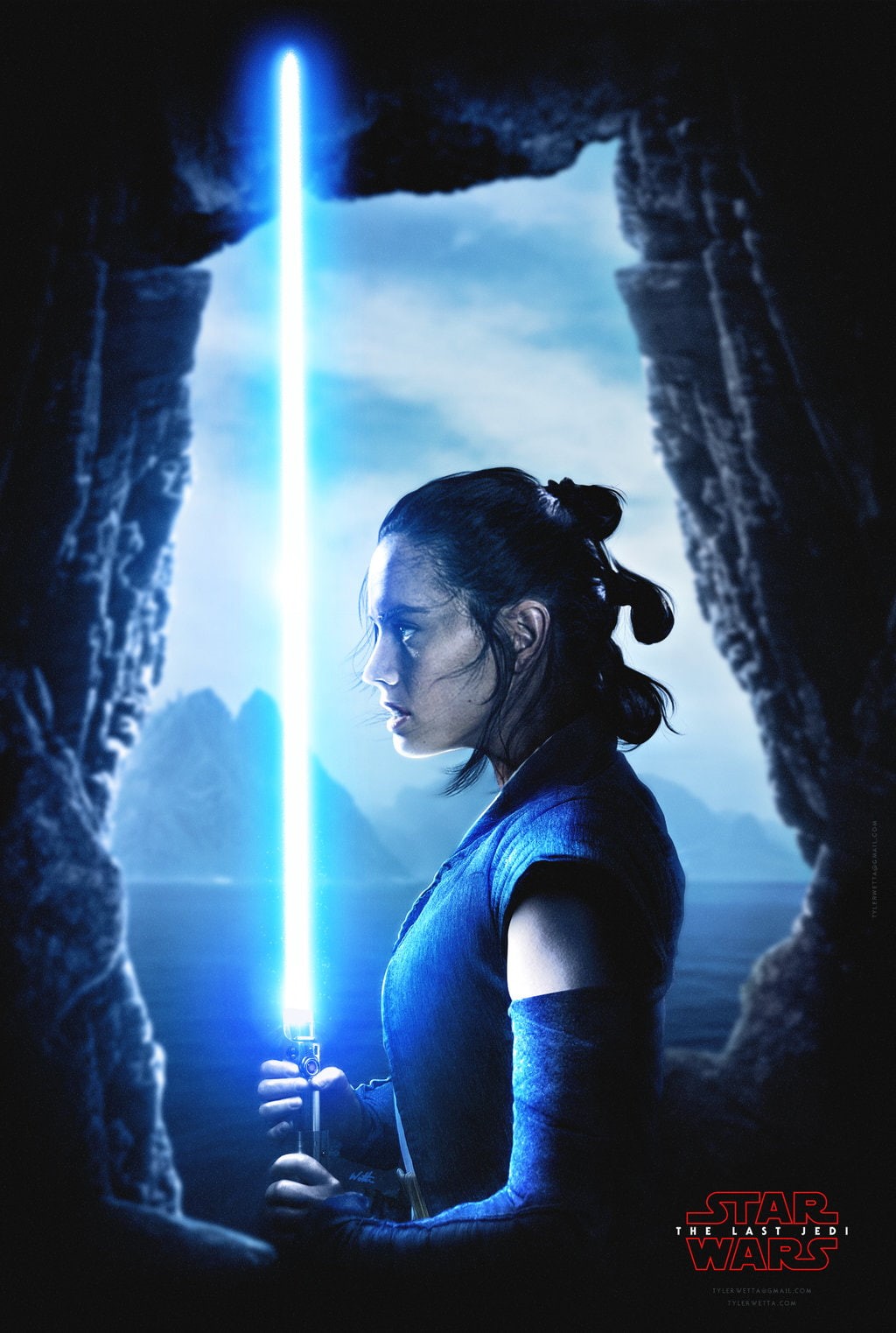 hairstyle, young adult, young women, hair, Star Wars: The Last Jedi, lightsaber, 720P, waist up, casual clothing, Daisy Ridley, portrait, females, adult, Phone HD Wallpaper