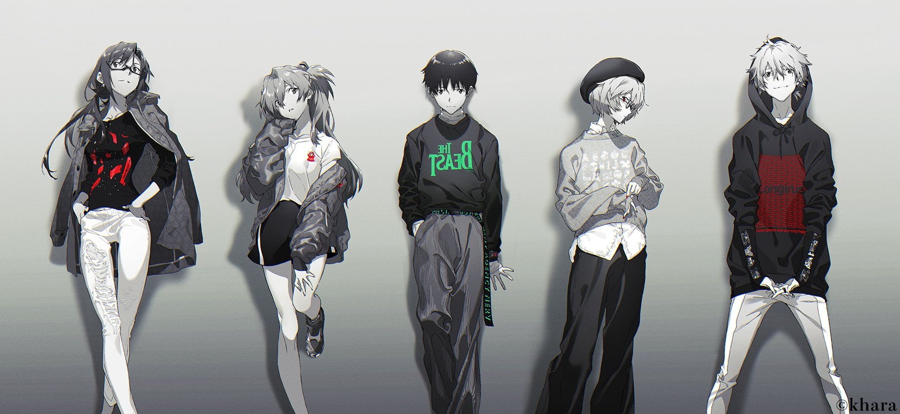 skeleton, Neon Genesis Evangelion, anthropomorphic, in a row, human body part, human skeleton, representation, Ayanami Rei, standing, studio shot, Nagisa Kaworu, HD Wallpaper