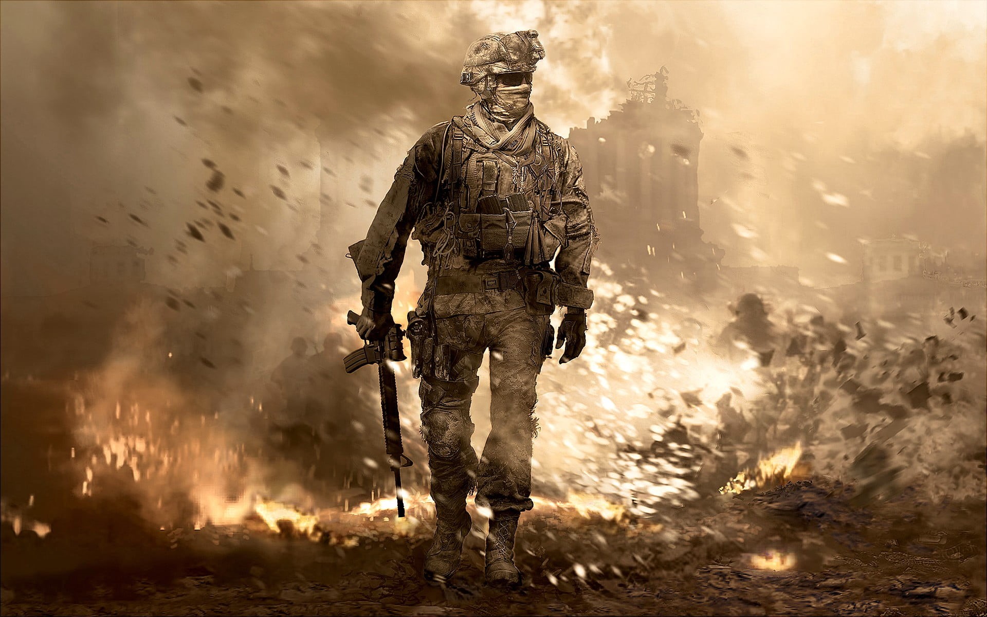 fire, armed forces, video games, protection, safety, burning, weapon, men, government, nature, army soldier, war, warning sign, military, soldier, 1080P, HD Wallpaper