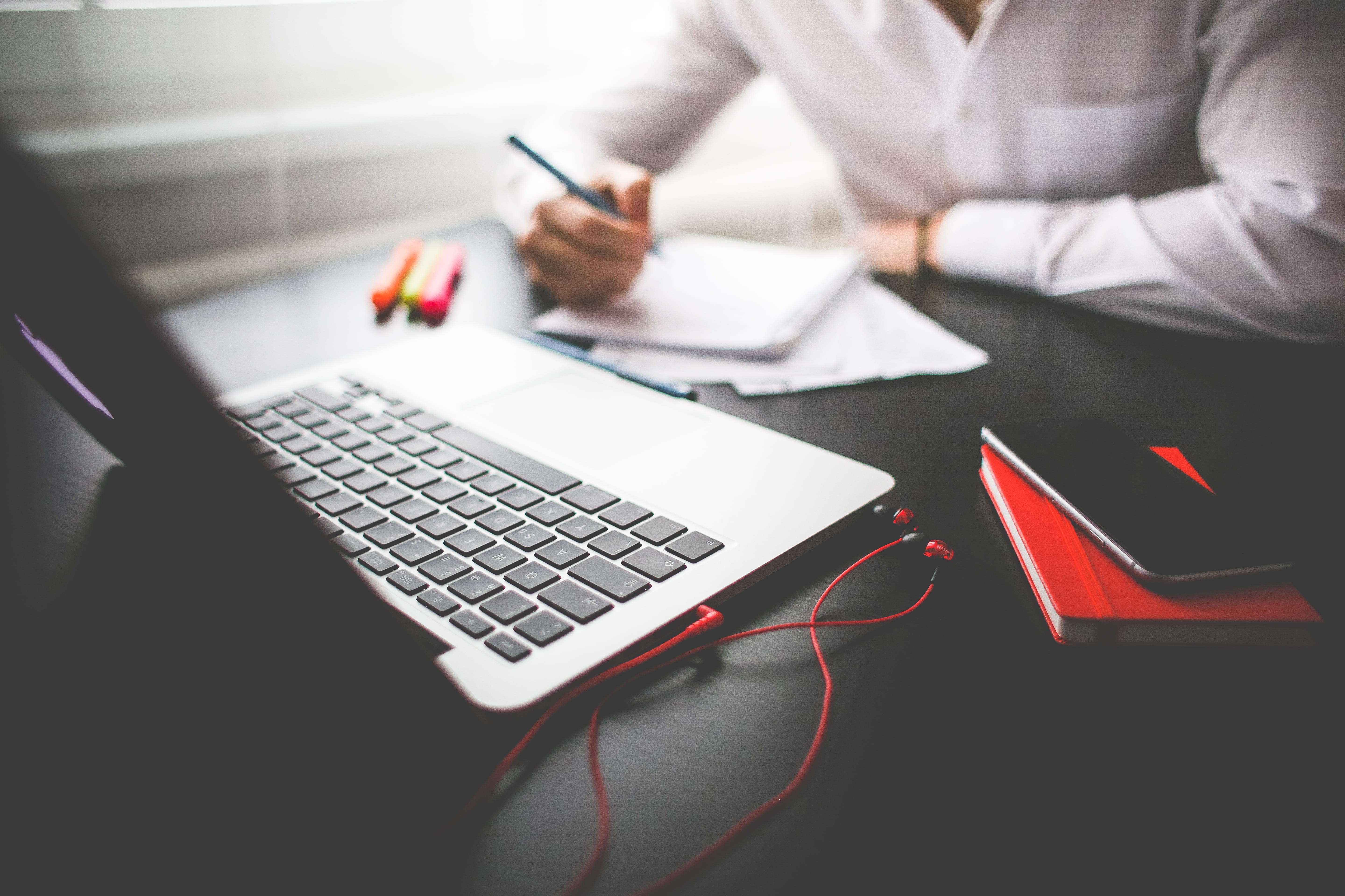 finance, working, 5K, table, iphone 6, connection, wireless technology, management, pen, technology, workspace, diary, laptop, mobile, black, human Hand, HD Wallpaper