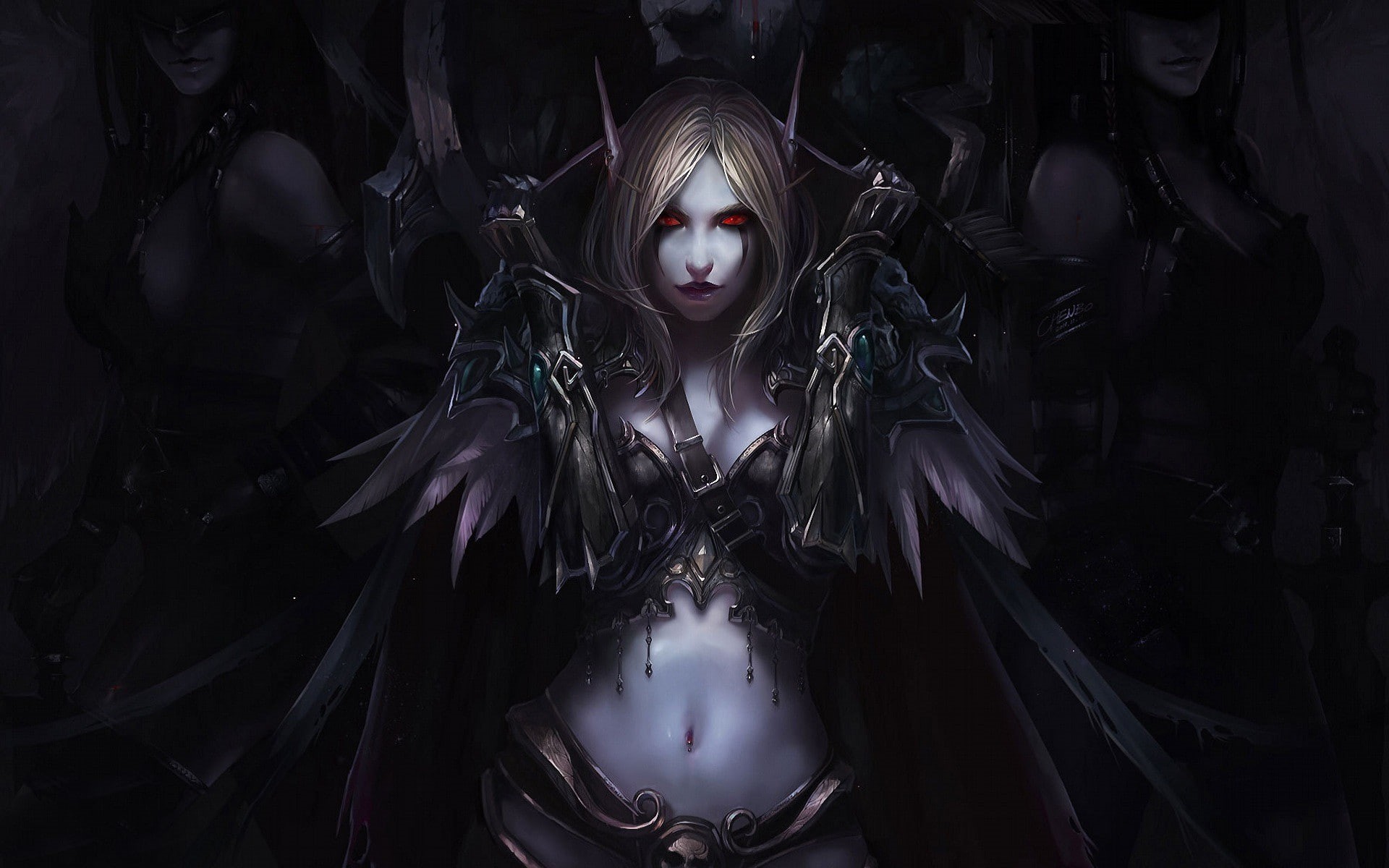 world, anime, video, sylvanas windrunner, haired, warcraft, female, windrunner, yellow, video games, elves, world of warcraft, girl, character, games, 1080P, HD Wallpaper
