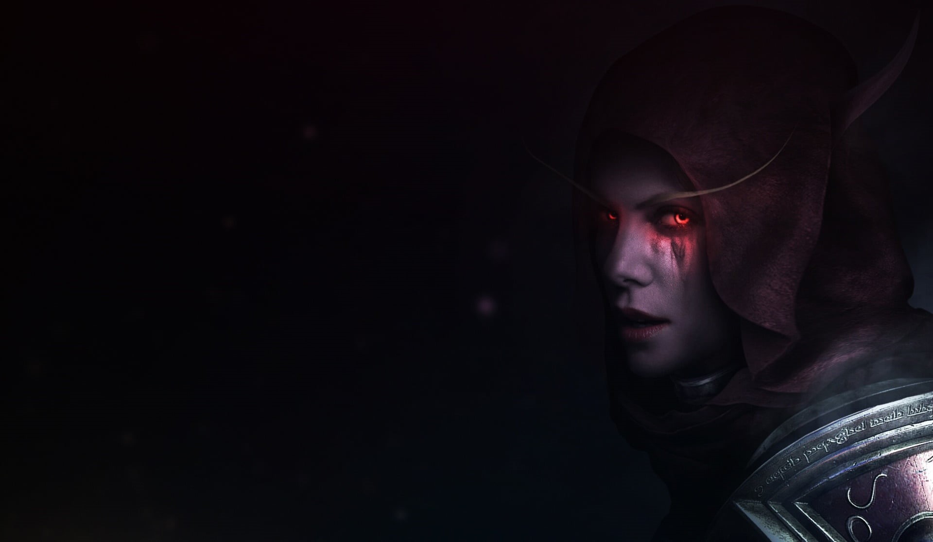 Sylvanas Windrunner, fantasy art, red eyes, dark, fantasy girl, World of Warcraft, 1080P, HD Wallpaper