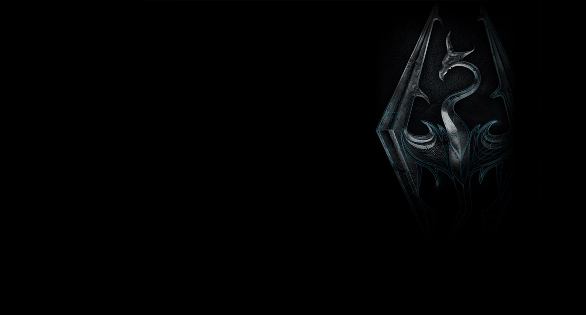 black background, logo, video games, The Elder Scrolls V: Skyrim, 1080P, HD Wallpaper