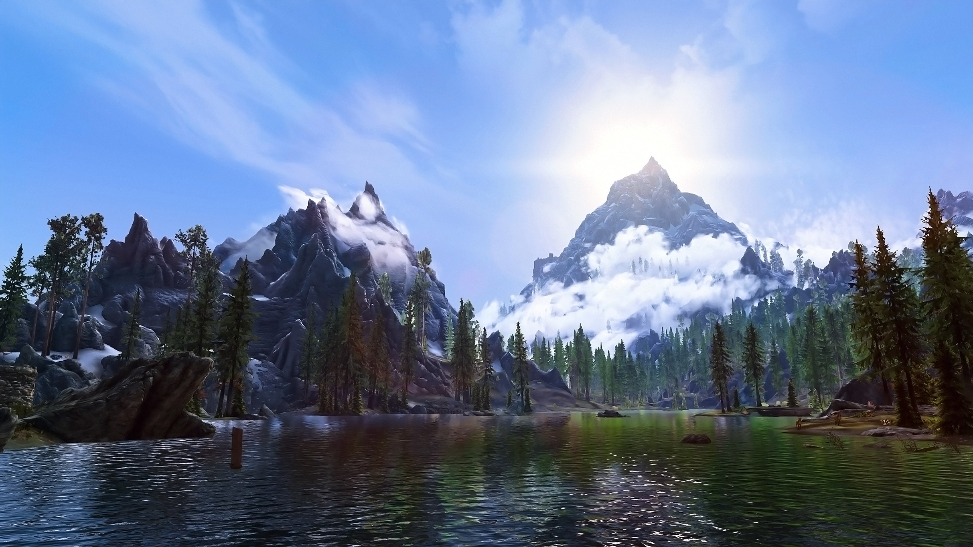 4K, landscape, screen shot, The Elder Scrolls V: Skyrim, video games, HD Wallpaper