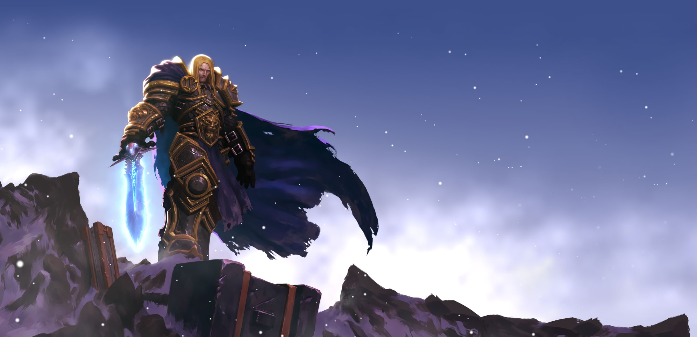 Warcraft III Reforged, men, video games, artwork, #frostmourne, blonde, 1080P, Warcraft III, Warcraft, Arthas Menethil, HD Wallpaper