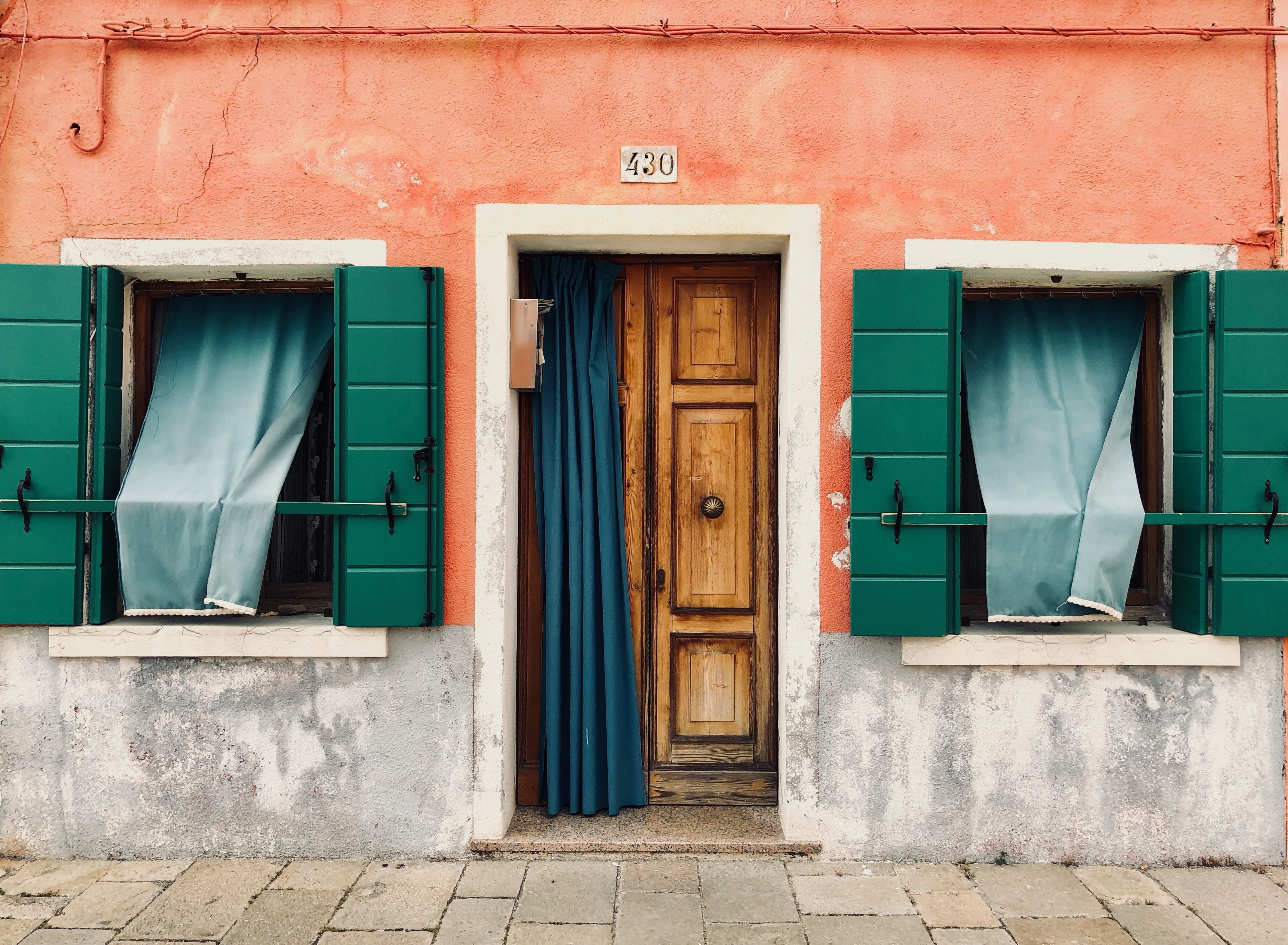 green color, front, architecture, entrance, wooden, door, protection, residential, security, front door, colors, built structure, design, property, exterior, HD Wallpaper