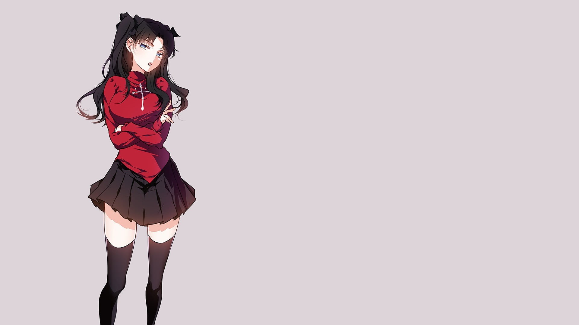 beauty, copy space, illustration, twintails, dress, portrait, anime, simple background, adult, character, fashion, females, 1080P, women, hair, female, HD Wallpaper