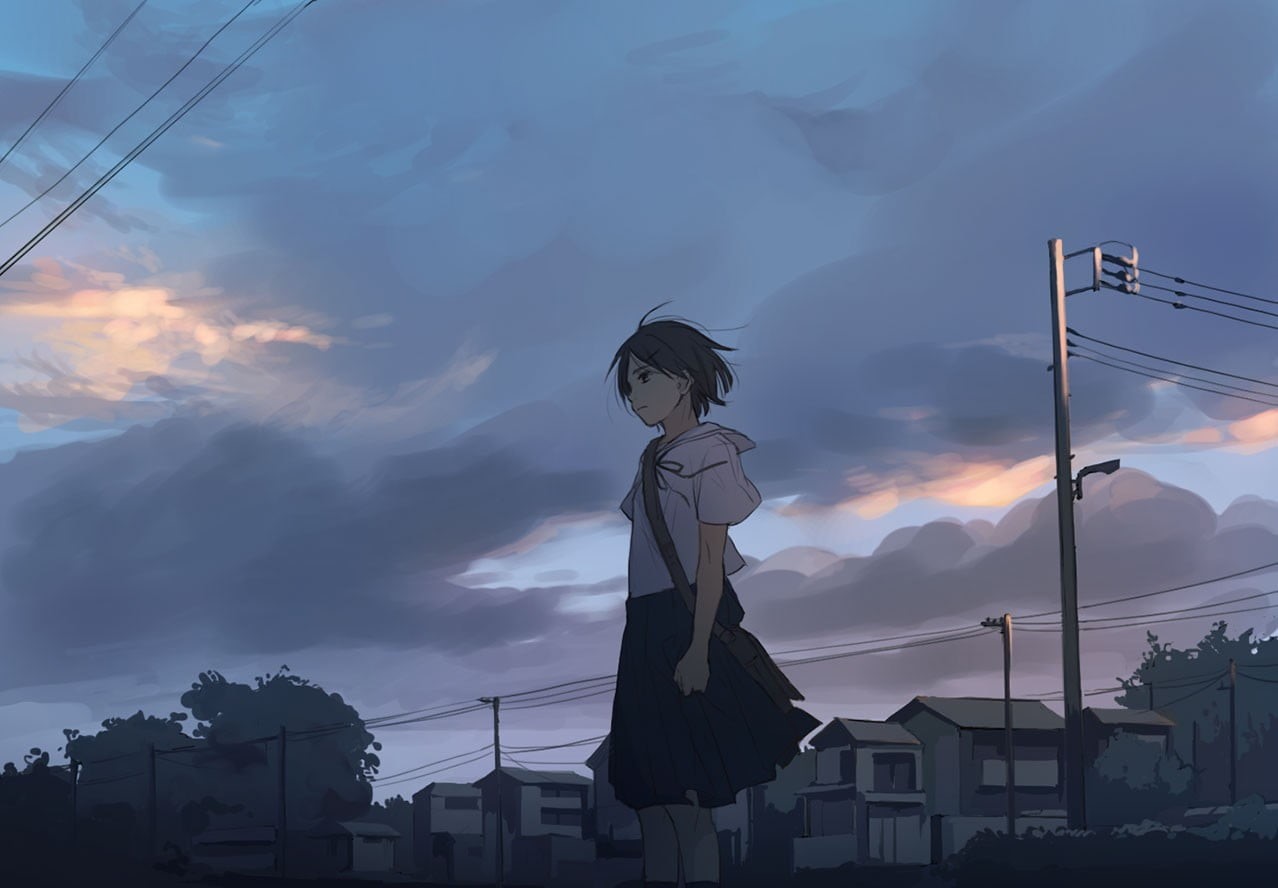 power supply, school uniform, building exterior, dusk, no people, sculpture, cloud - sky, low angle view, 480P, representation, city, human representation, HD Wallpaper