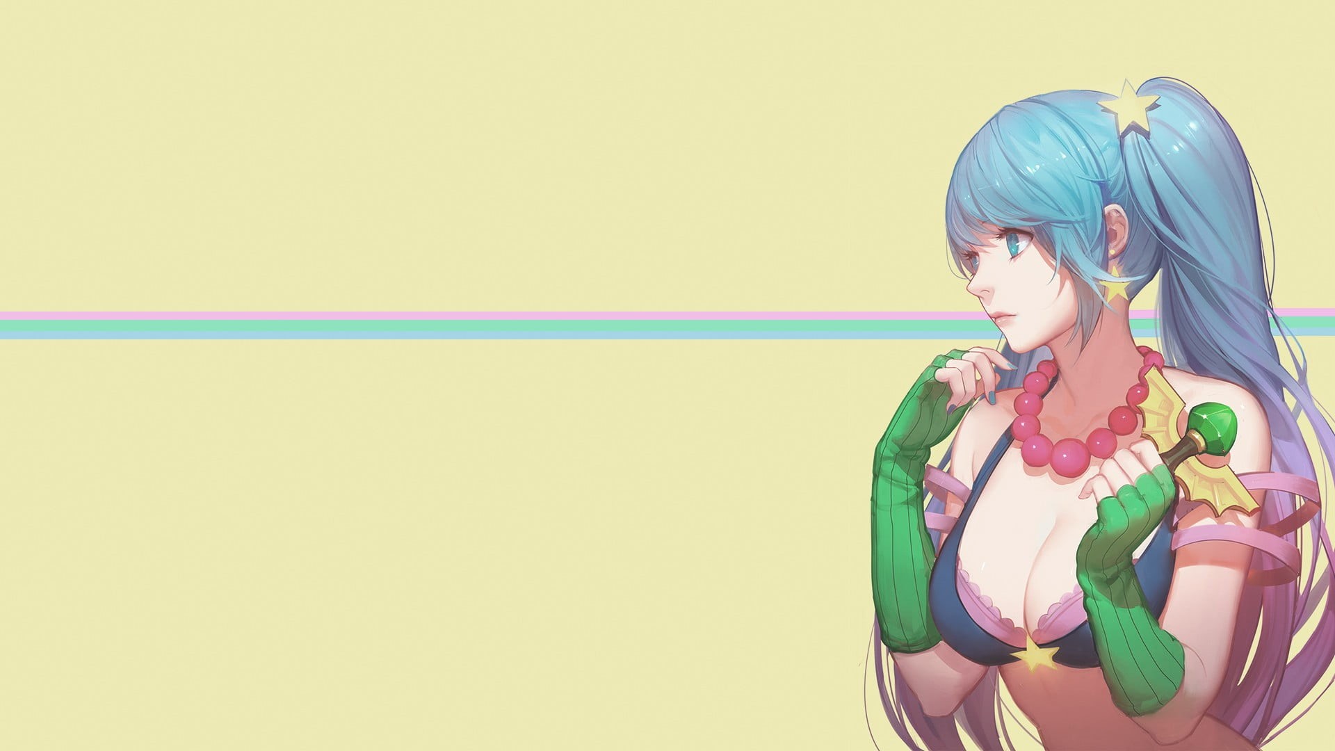 child, lifestyles, hair, leisure activity, 1080P, wall - building feature, Sona (League of Legends), copy space, portrait, real people, girls, indoors, HD Wallpaper