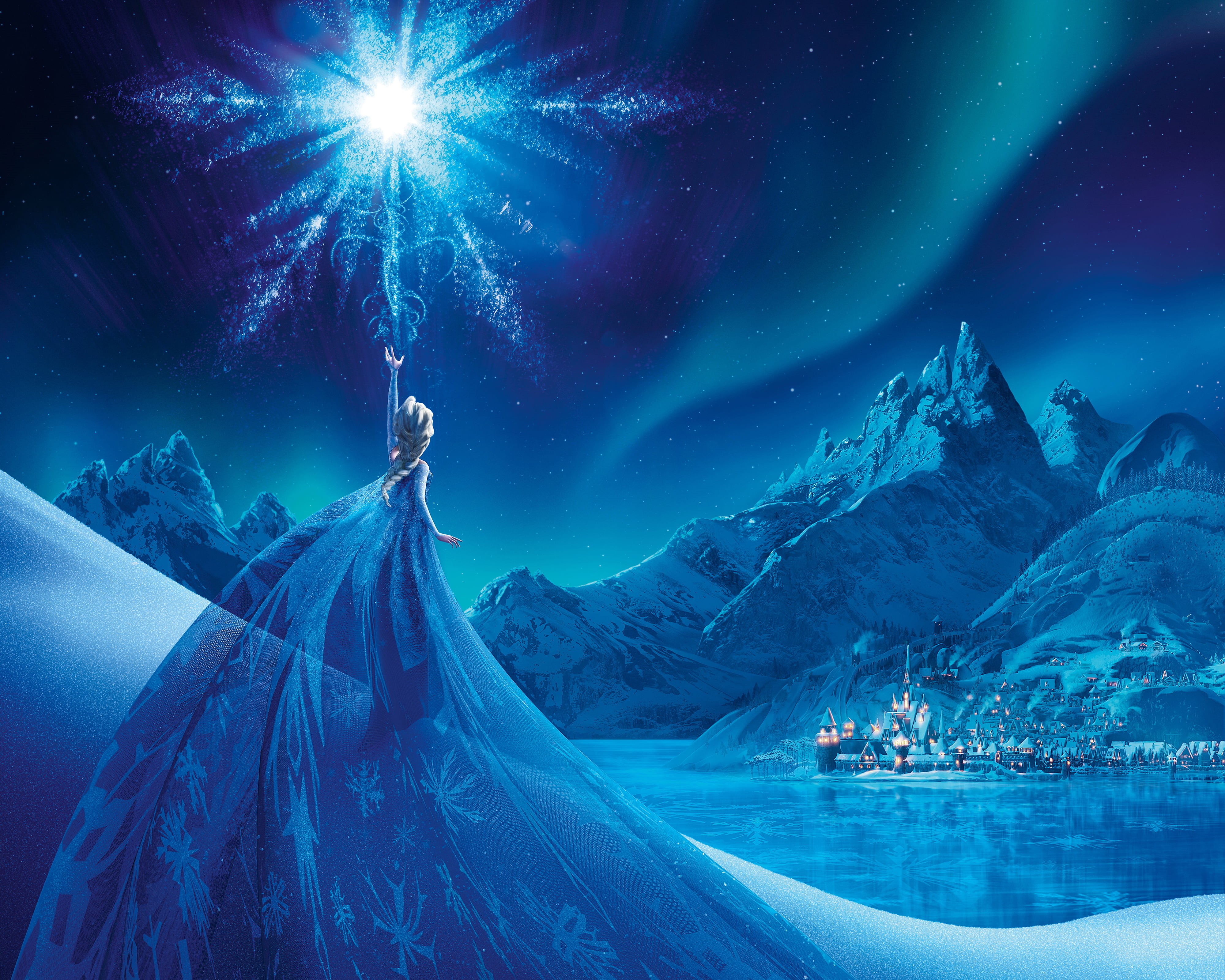 Blonde, scenics, Pircutes, Kristen Bell, Family, Kingdom, Anna, moon, Stars, Studio, Glacier, Shaving, Towers, outdoors, Movie, Hair, mystery, nature, HD Wallpaper
