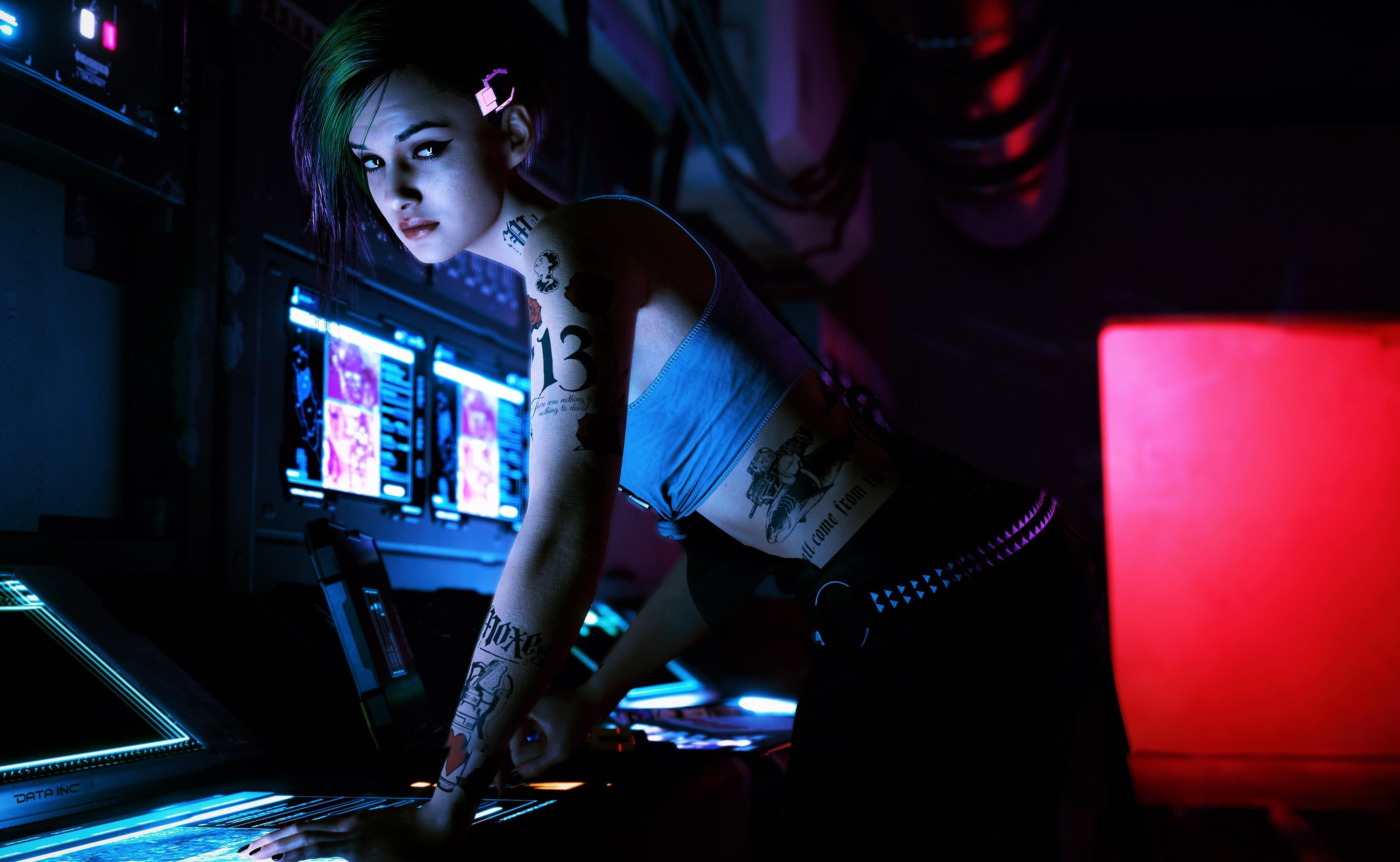 Cyberpunk 2077, tattoo, 2K, video games, Judy Alvarez, HD Wallpaper