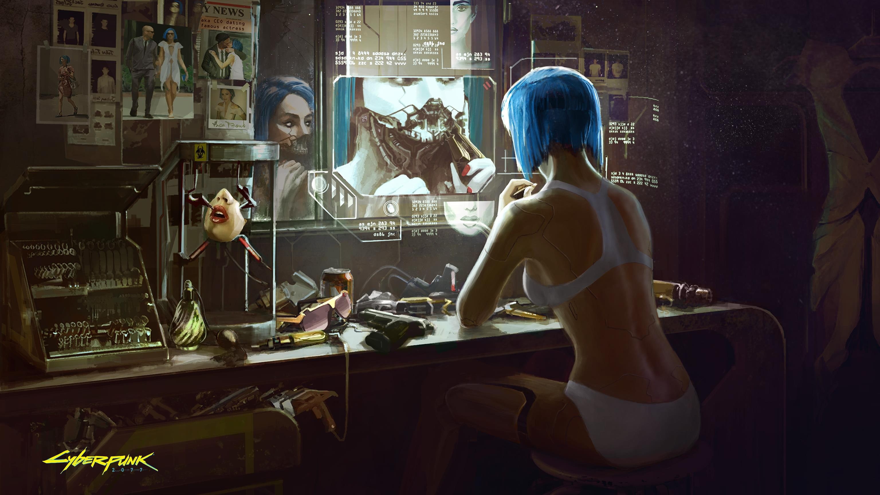 Girl, Video game, 2K, Cyberpunk 2077, Art, CD Projekt RED, Cyborgs, 2077, Concept Art, The game, Cyborg, Cyberpunk, HD Wallpaper