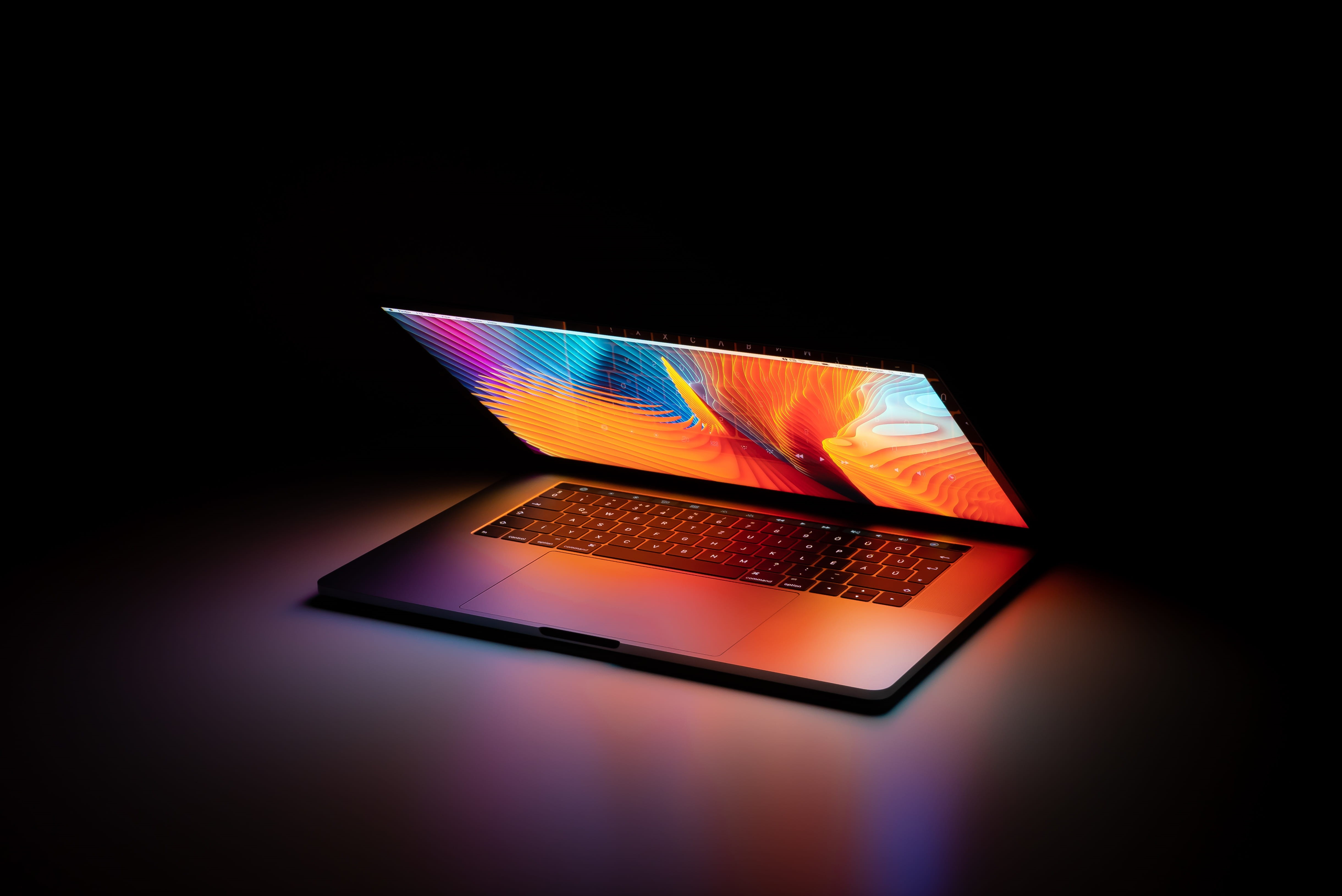 connection, studio shot, indoors, laptop, data, creativity, accessibility, notebook, work inspiration, late night, gradient, dark, no people, clean, black, HD Wallpaper
