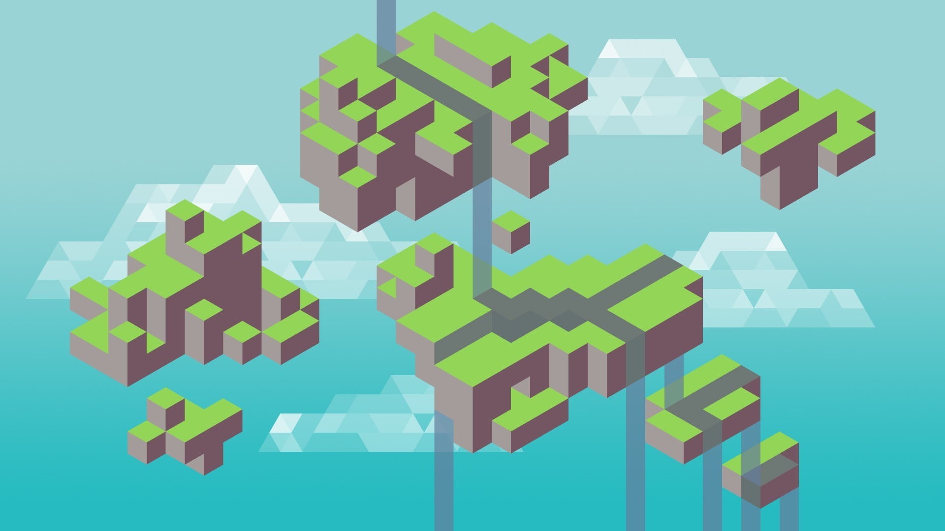 solution, blue background, Minecraft, cube shape, cooperation, toy, gameplay, creativity, studio shot, video games, minimalism, connection, communication, HD Wallpaper