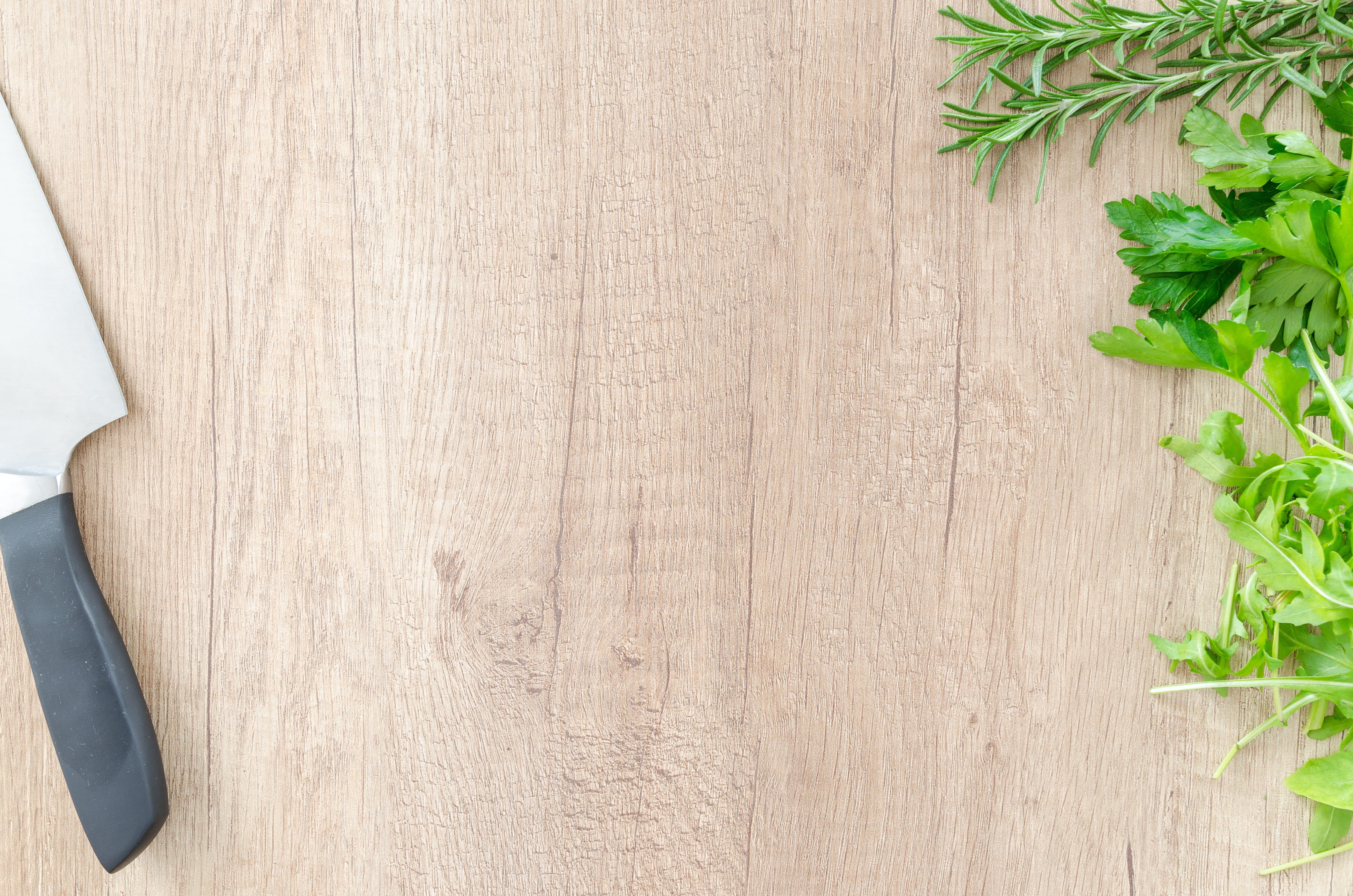 vegetable, restaurant, utensil, still life, menu, close-up, space, organic, freshness, wood, backgrounds, basil, top, vegetarian, copy space, no people, HD Wallpaper