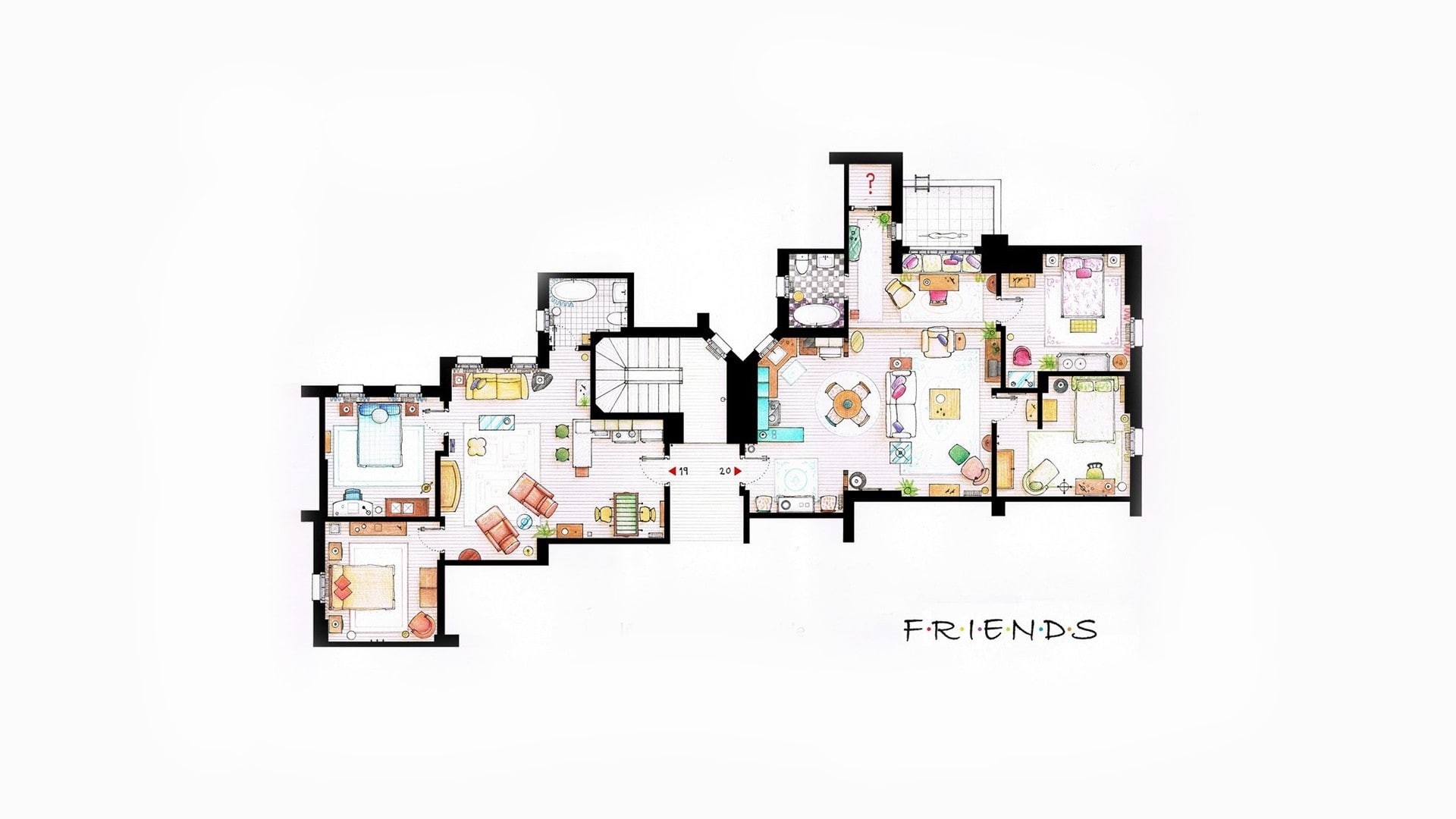 friends, entertainment, Design, plans, 1080P, art, apartments, interior, tv, floor, hd, series, HD Wallpaper