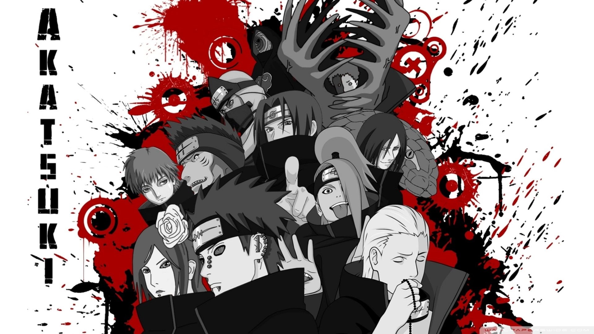 1080P, art and craft, close-up, red, Konan (Naruto), Kisame Hoshigaki, akatsuki, Akatsuki (Naruto), Anime, shippuden, clothing, Deidara (Naruto), day, HD Wallpaper