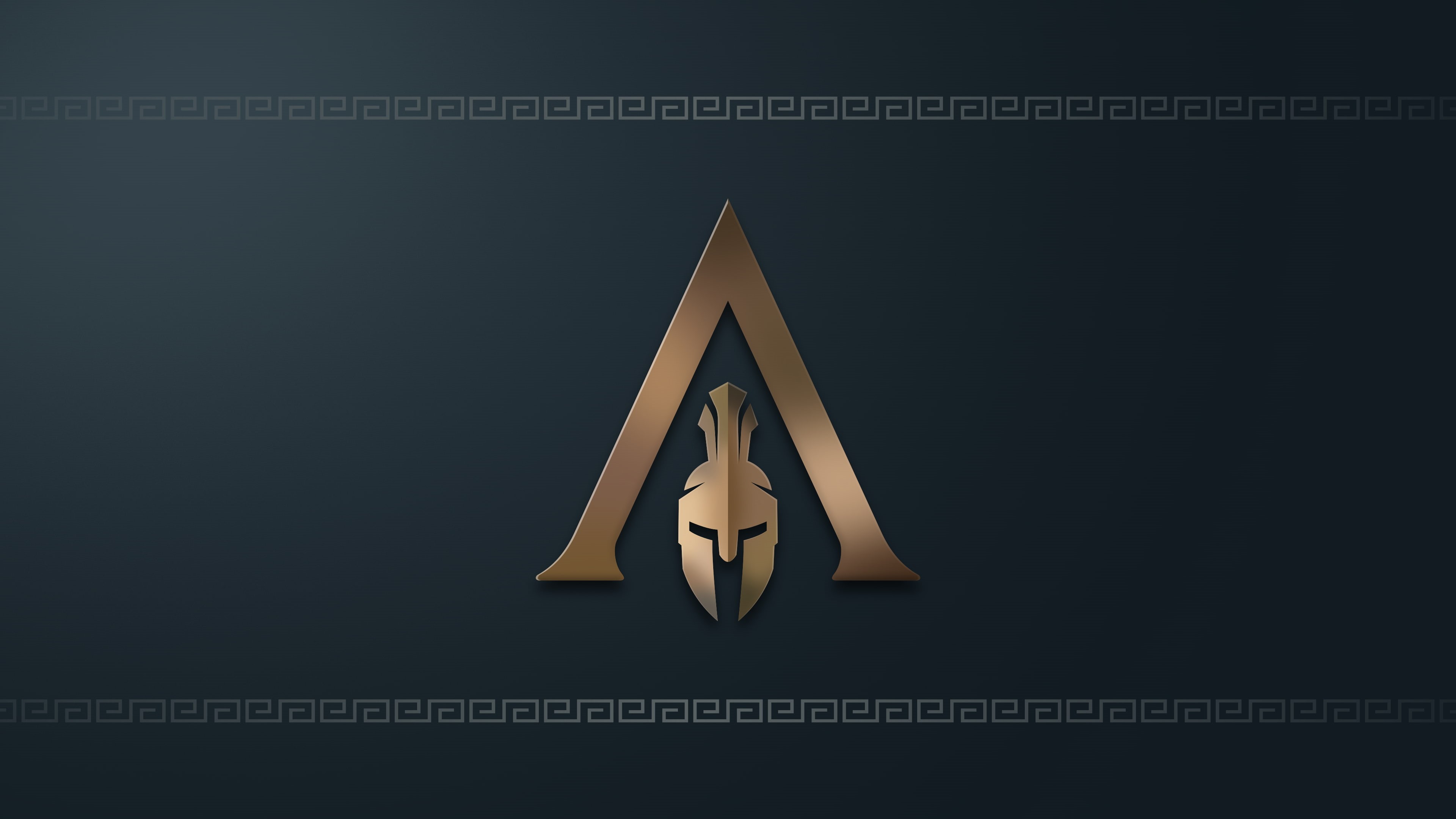 Assassins Creed, Greece, geometric shape, letter, black background, shape, close-up, 4K, sign, copy space, alphabet, electricity, information, digital art, HD Wallpaper