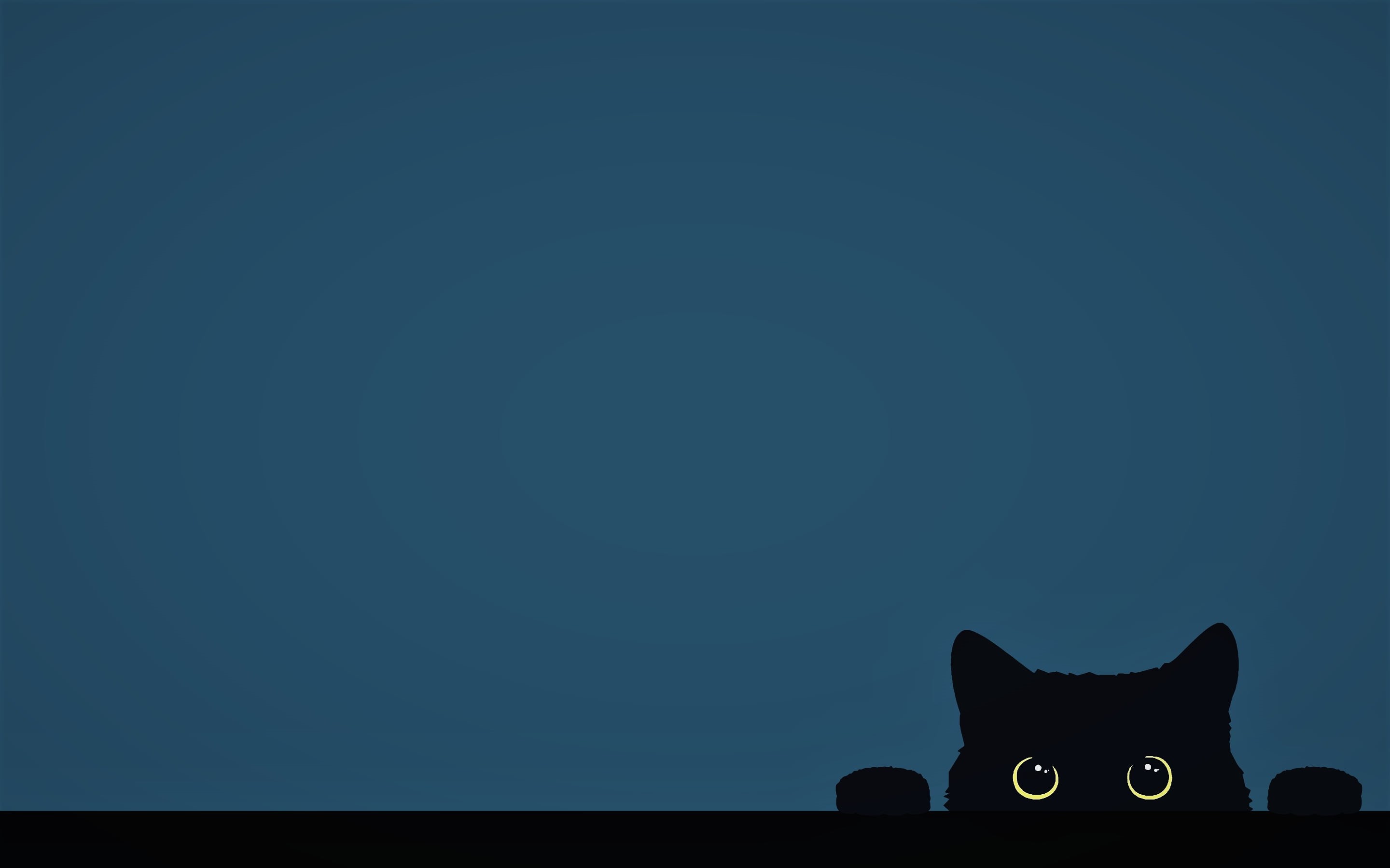 funny, digital art, minimalism, artwork, yellow eyes, 2K, paw, simple background, cute, Cat, HD Wallpaper