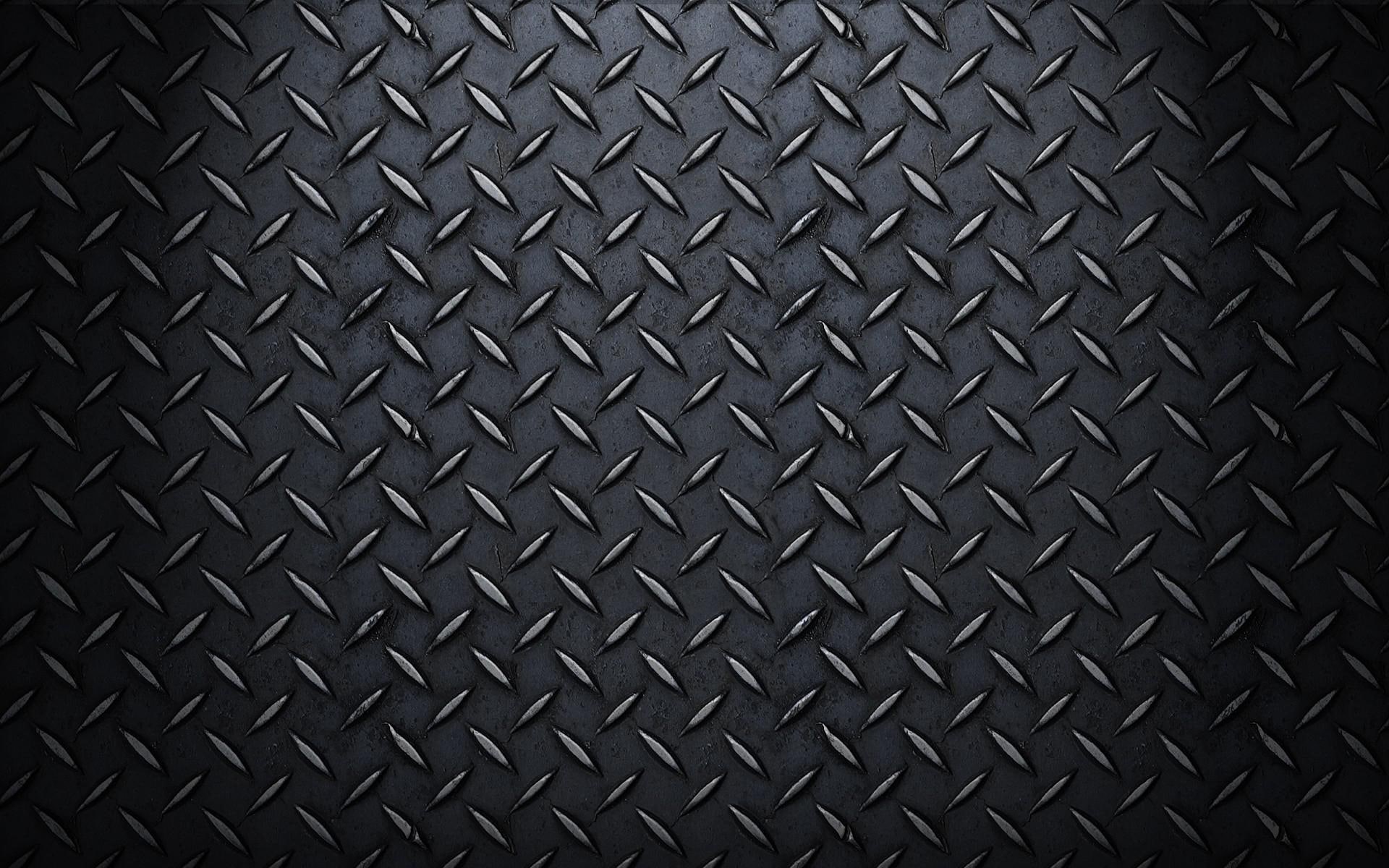 black, 1080P, plate, pattern, diamond, metal, abstract, steel, 1920x1200, HD Wallpaper