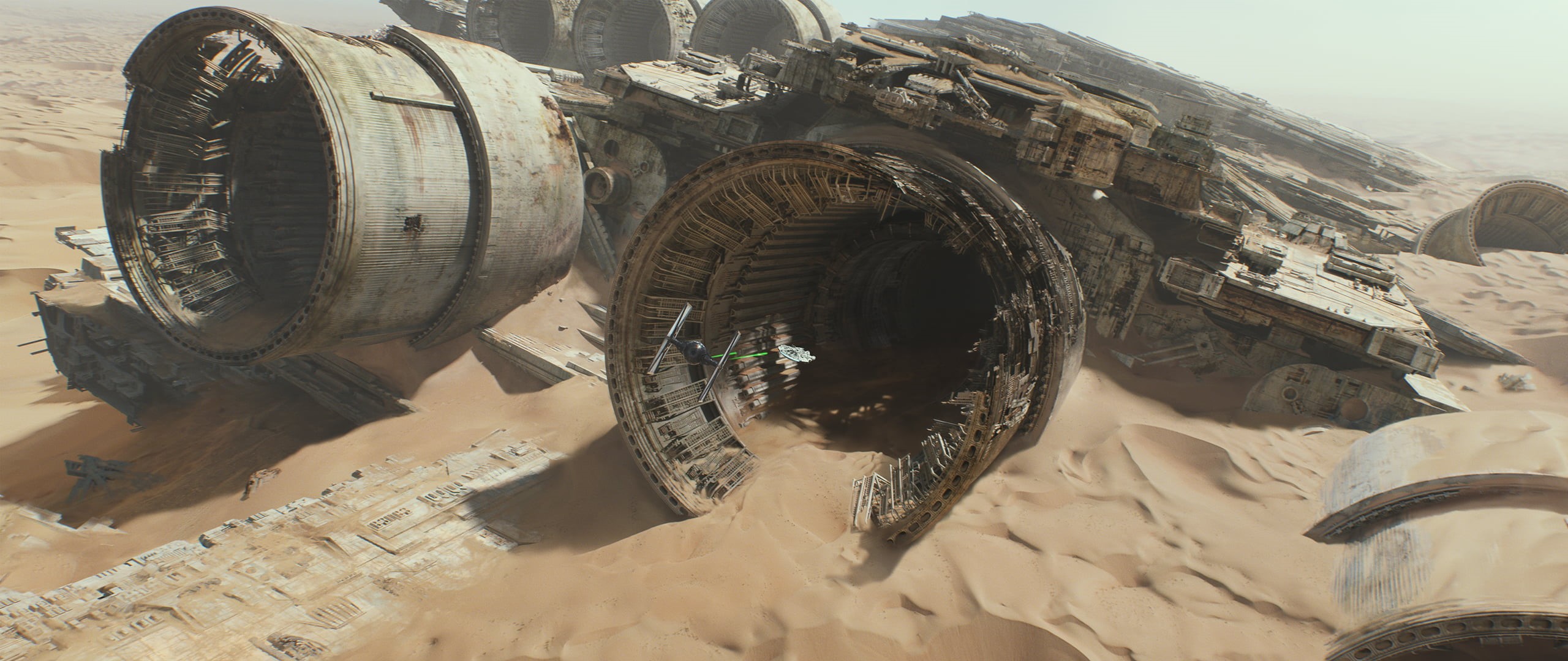 screenshot, movies, digging, mining, built structure, construction Industry, the past, industry, tourism, technology, awakens, Star Wars: The Force Awakens, HD Wallpaper