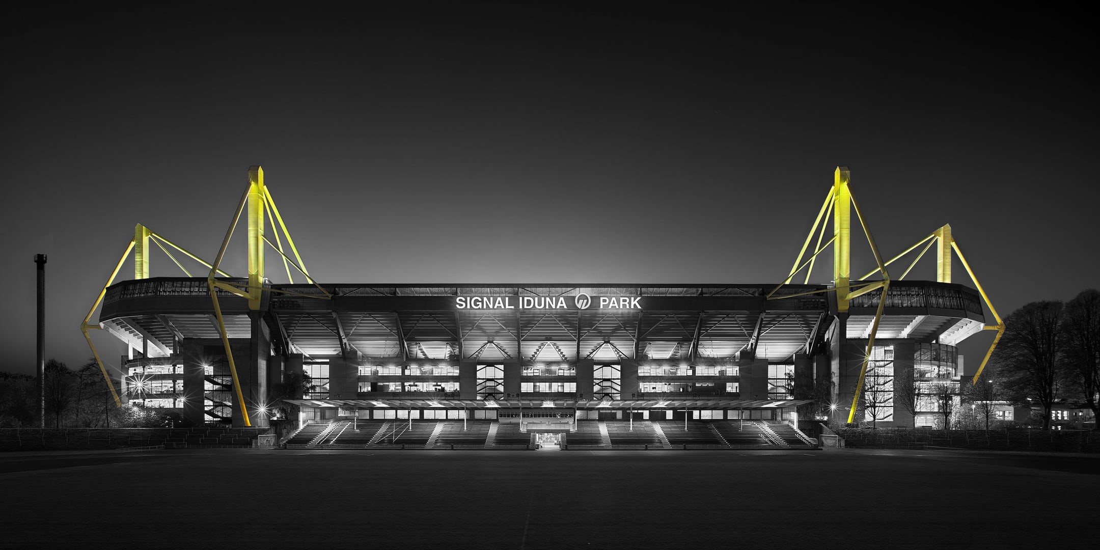 river, europe, built Structure, travel destinations, black, transportation, Dortmund, sunset, building Exterior, famous Place, 1080P, sky, Sport, Signal Iduna Park, HD Wallpaper